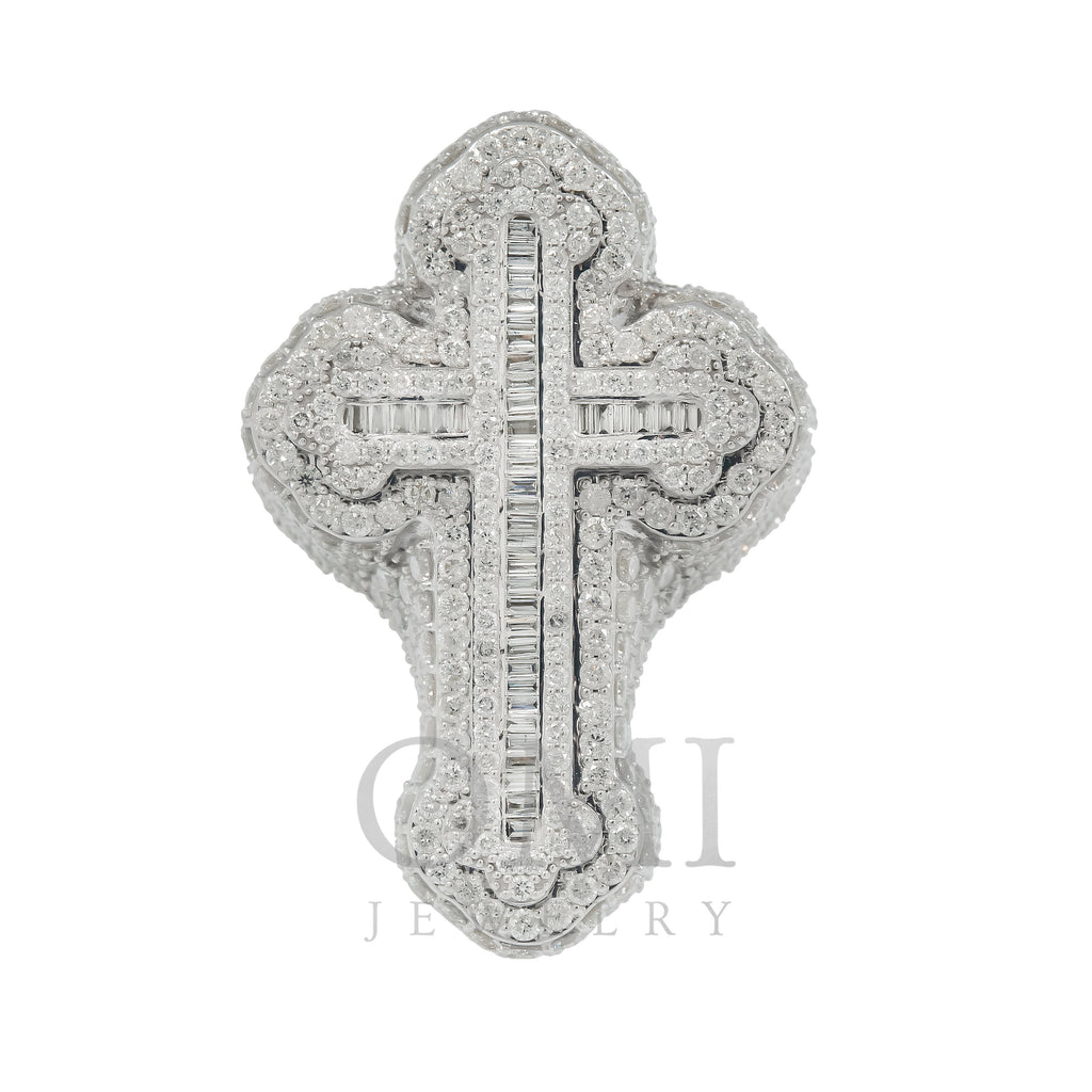 10K GOLD BAGUETTE AND ROUND DIAMOND CROSS RING 5.94 CT
