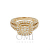 14K GOLD ROUND DIAMOND ROUNDED SQUARE RING 1.25 CT