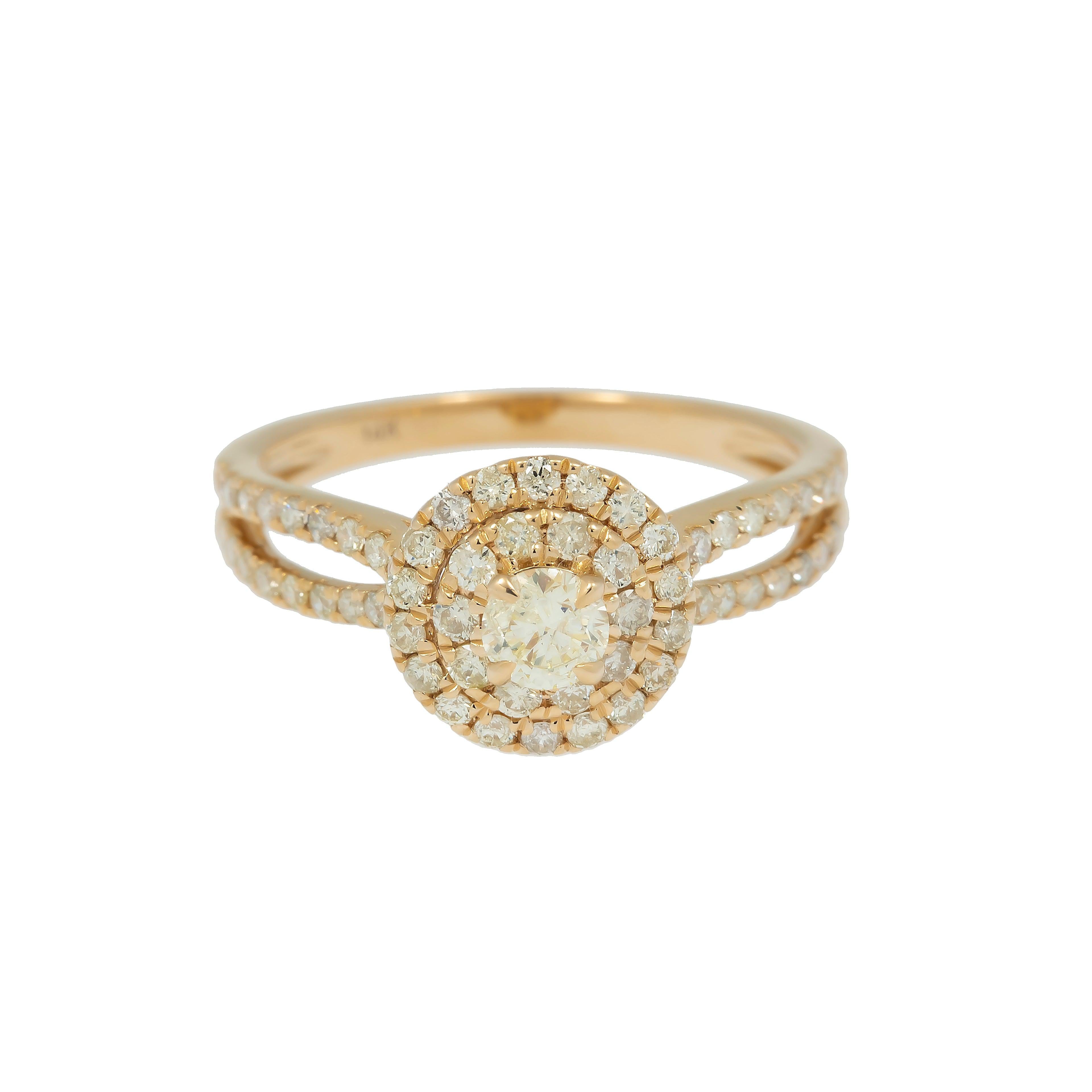 14K GOLD ROUND DIAMOND CIRCLE RING 2.55 CT