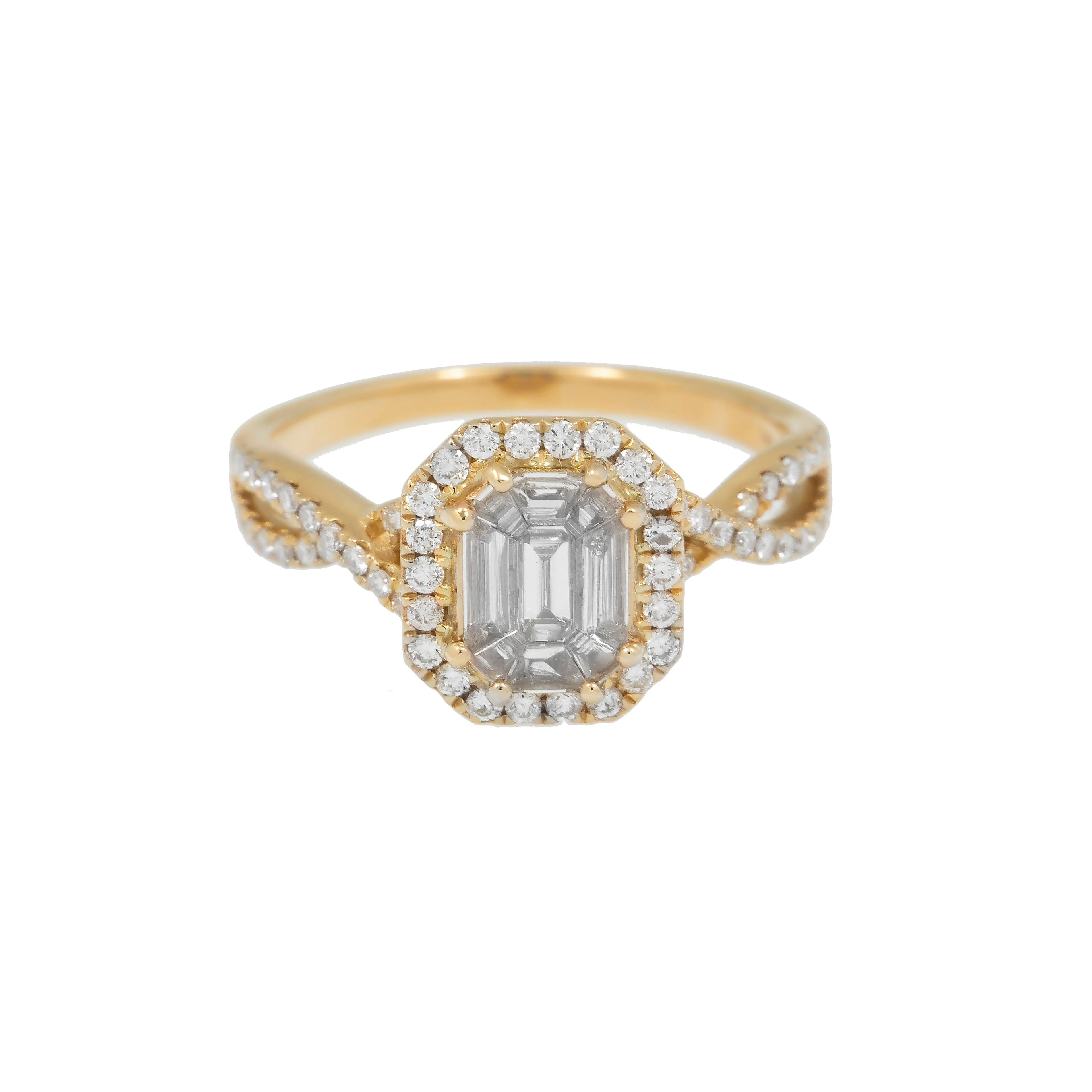 14K GOLD EMERALD DIAMOND ENGAGEMENT RING 1.59 CT