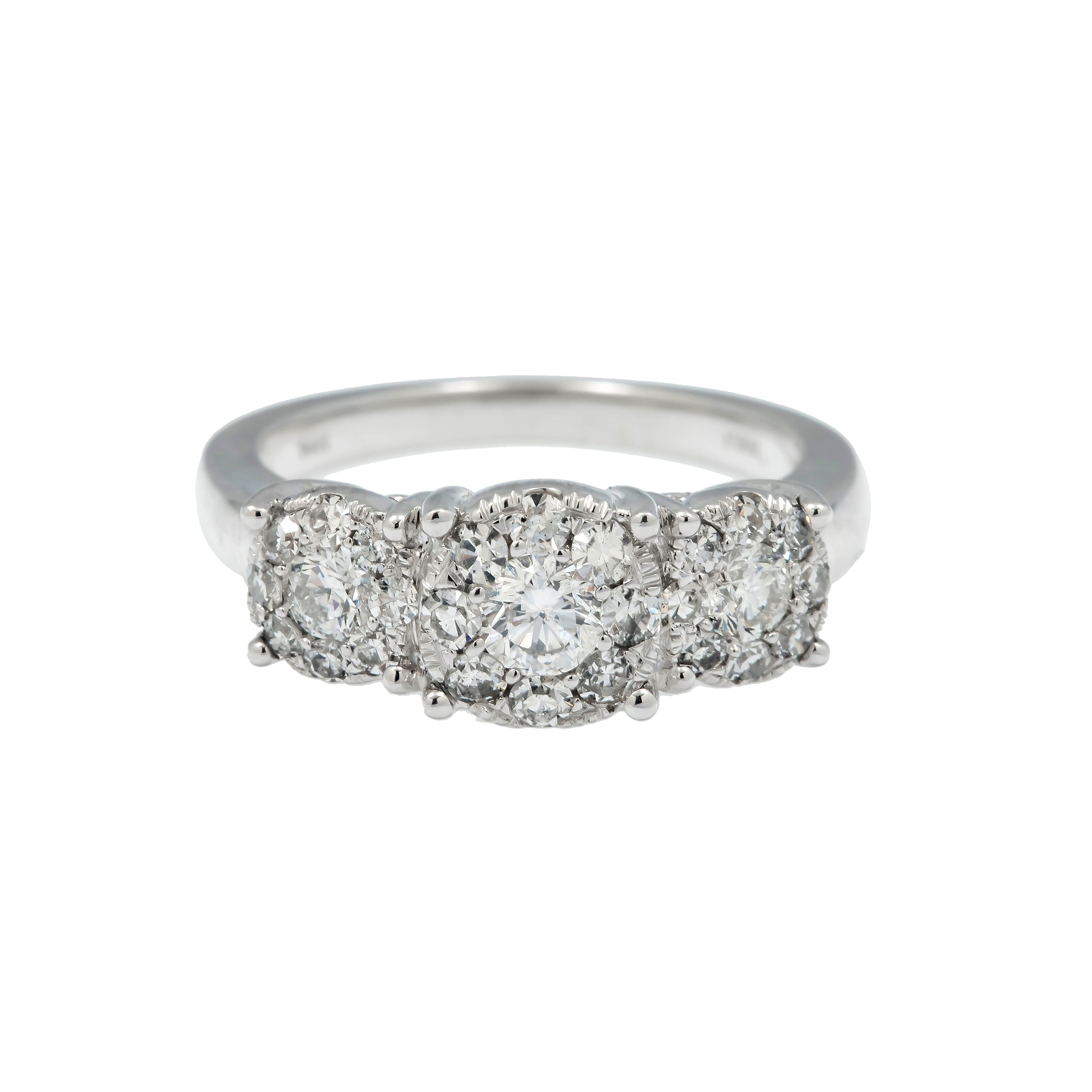 14K GOLD ROUND DIAMOND ENGAGEMENT RING 1.10 CT