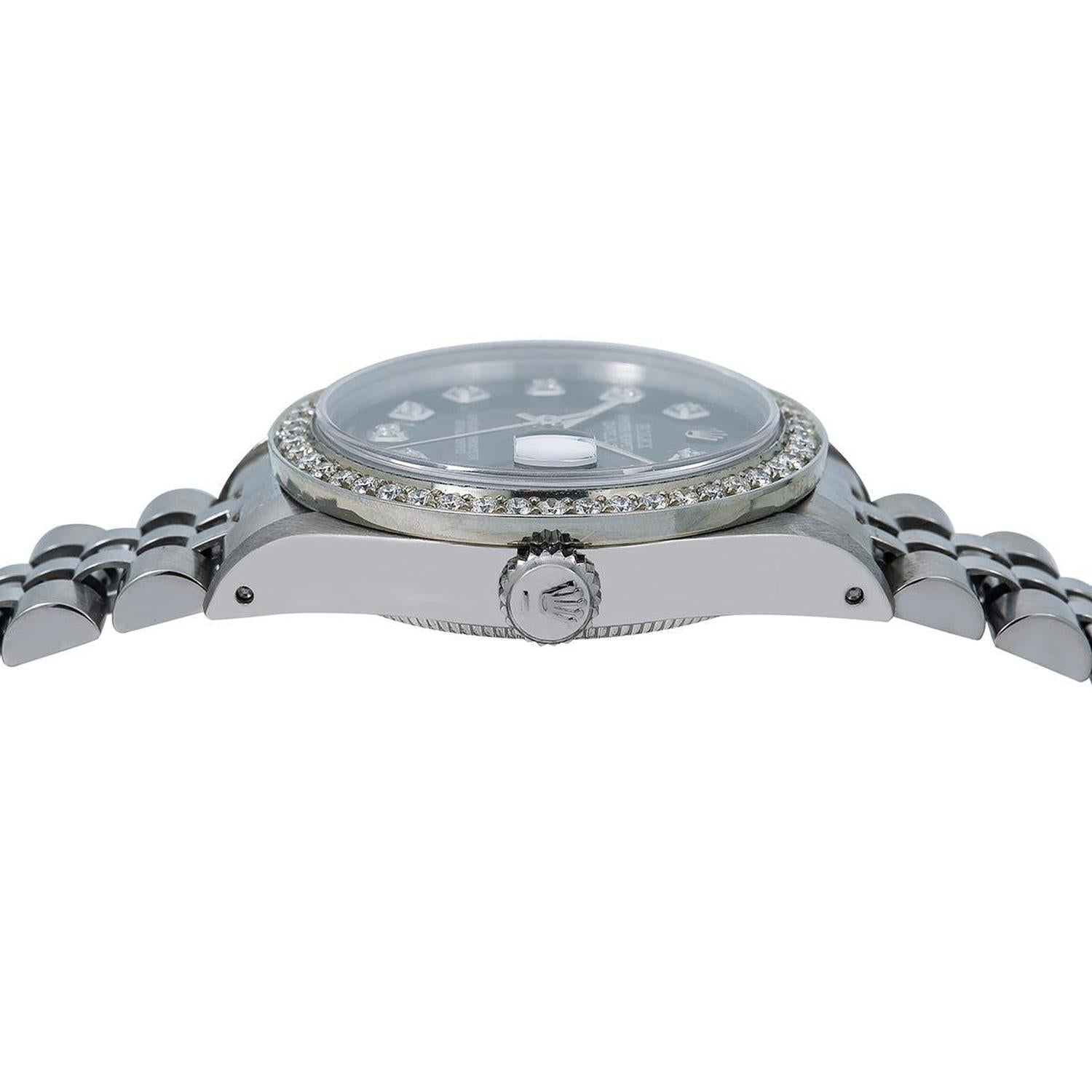 Rolex Datejust 31MM 78274 Black Diamond Dial Diamond Bezel Stainless Steel Jubilee Bracelet