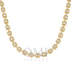 10K GOLD BAGUETTE AND ROUND CLUSTER DIAMOND SQUARE SHAPED CHAIN 120.50 CT