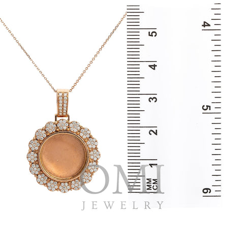 14K GOLD SUNFOLOWER PICTURE PENDANT WITH 1.52 CT ROUND DIAMONDS