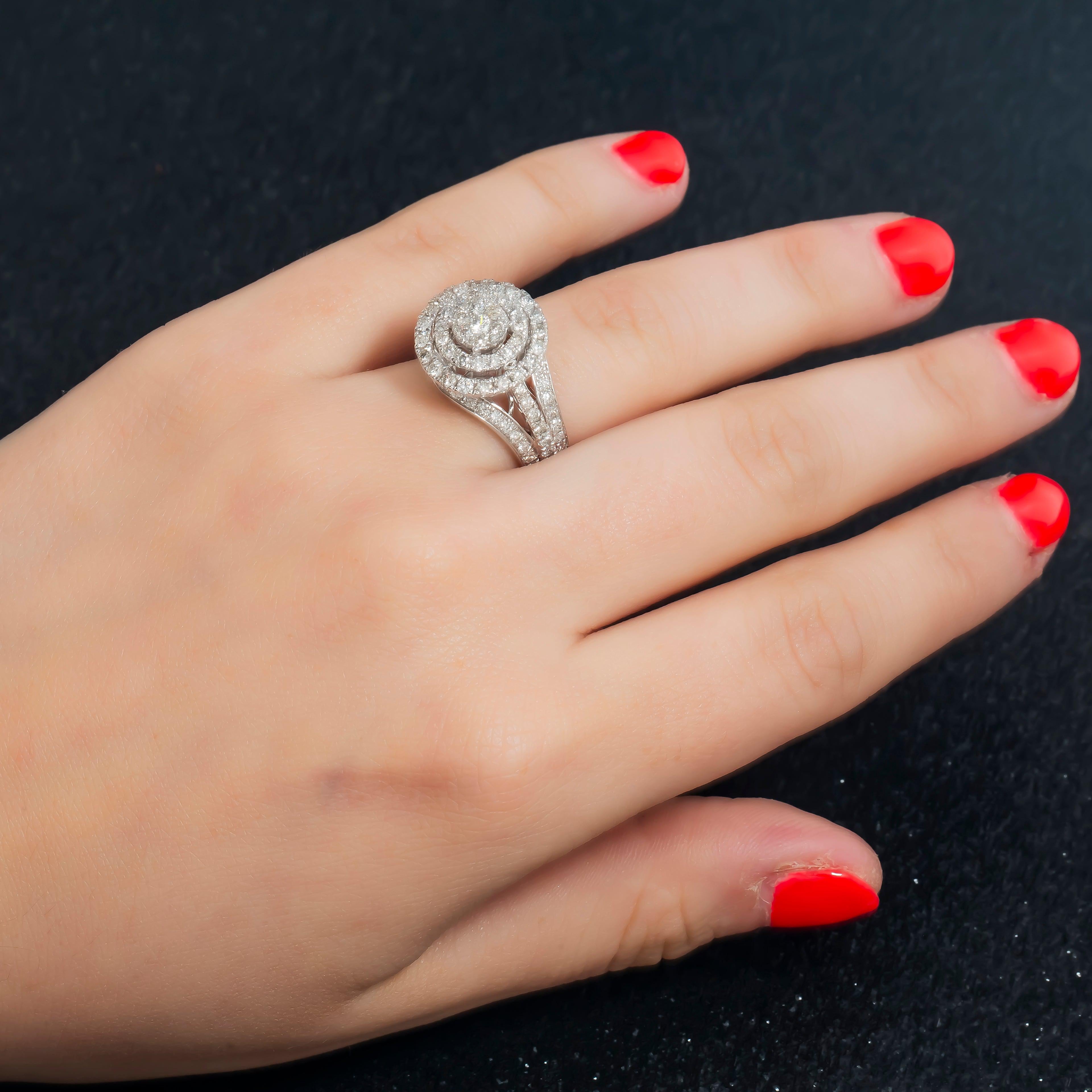 14K GOLD ROUND DIAMOND ENGAGEMENT RING 2.01 CT