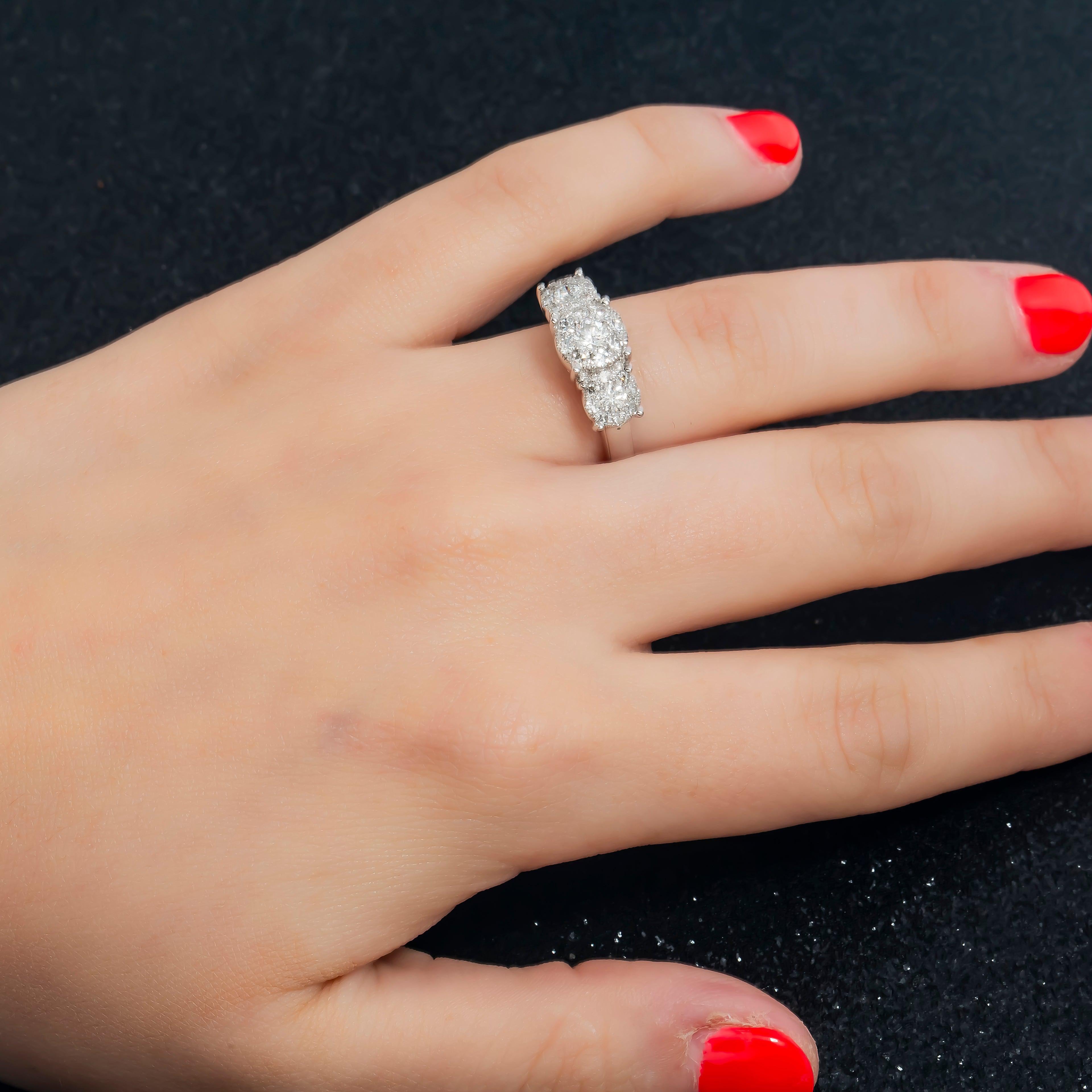 14K GOLD ROUND DIAMOND ENGAGEMENT RING 1.10 CT