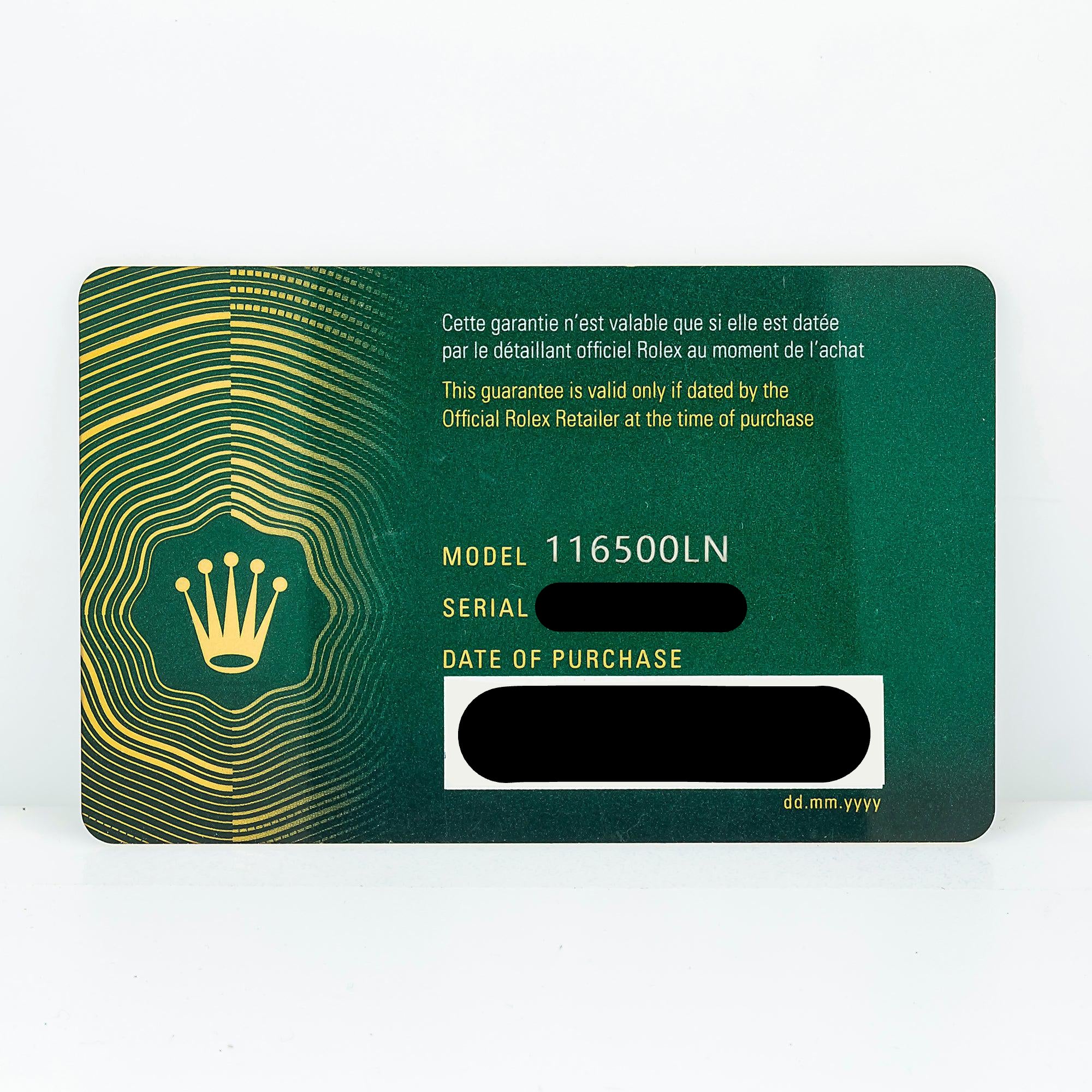 Rolex Cosmograph Daytona 40MM 116500LN Panda White Dial Black Ceramic Bezel Stainless Steel Oyster Bracelet