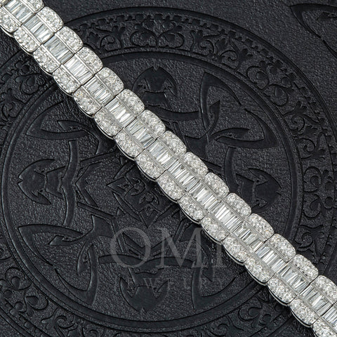 10K GOLD 9MM BAGUETTE AND ROUND DIAMOND CHAIN 19.99 CT