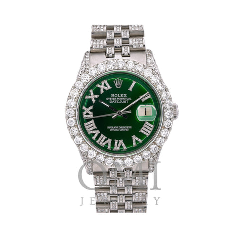 Rolex Datejust 36MM Green Diamond Dial And Jubilee Bracelet With 8.25 CT Diamonds