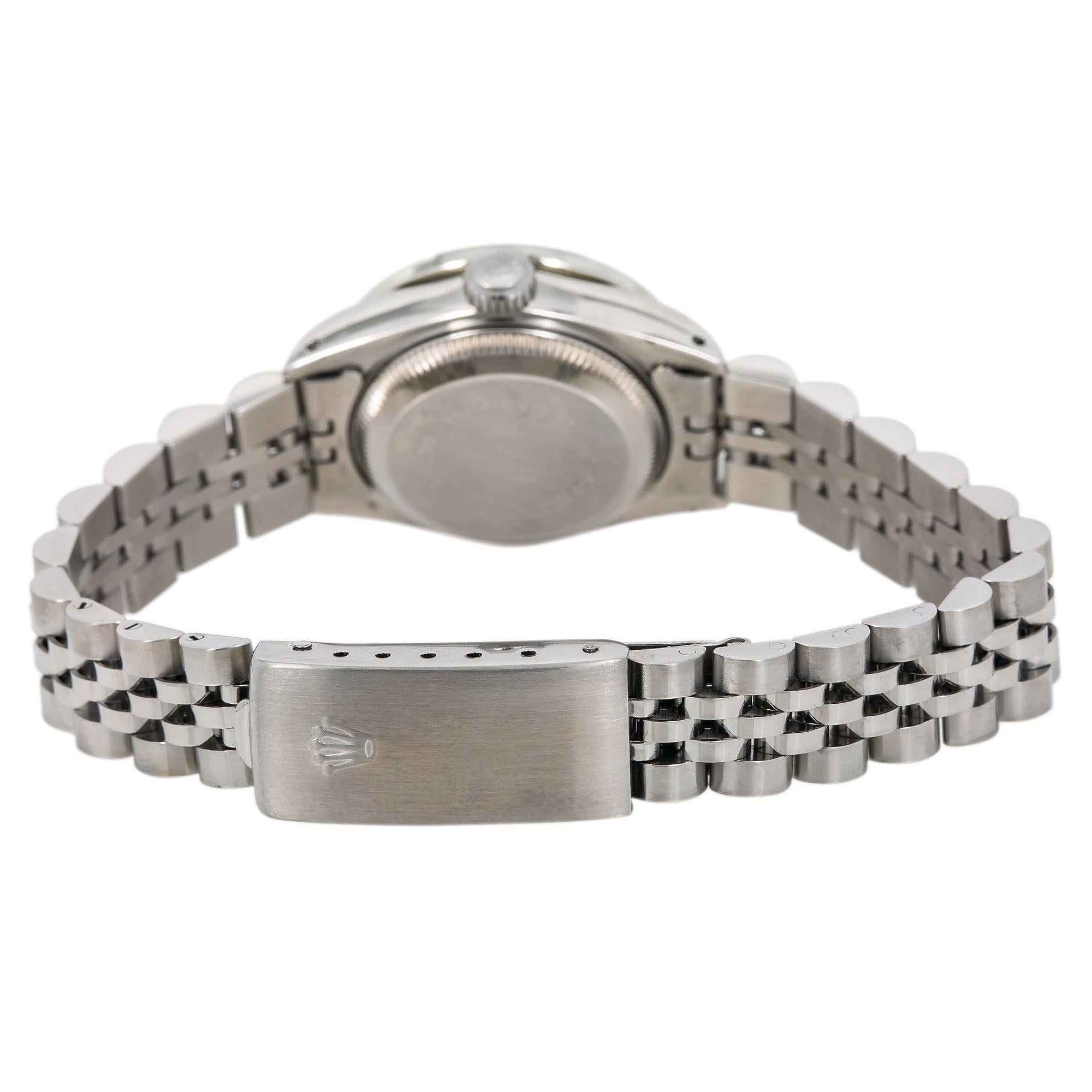 Rolex Datejust 26MM 6917 Red Diamond Dial Diamond Bezel Stainless Steel Jubilee Bracelet