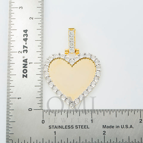 10K GOLD ROUND DIAMOND HEART PICTURE PENDANT 0.56 CT