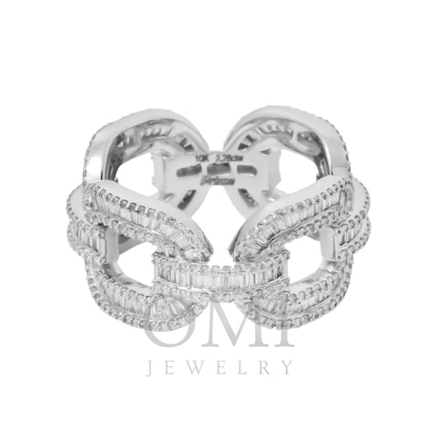 10K GOLD BAGUETTE AND ROUND DIAMOND MARINER LINK RING 2.28 CT