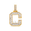 10K GOLD BAGUTTE AND ROUND DIAMOND INITIAL LETTER C PENDANT 1.52 CT