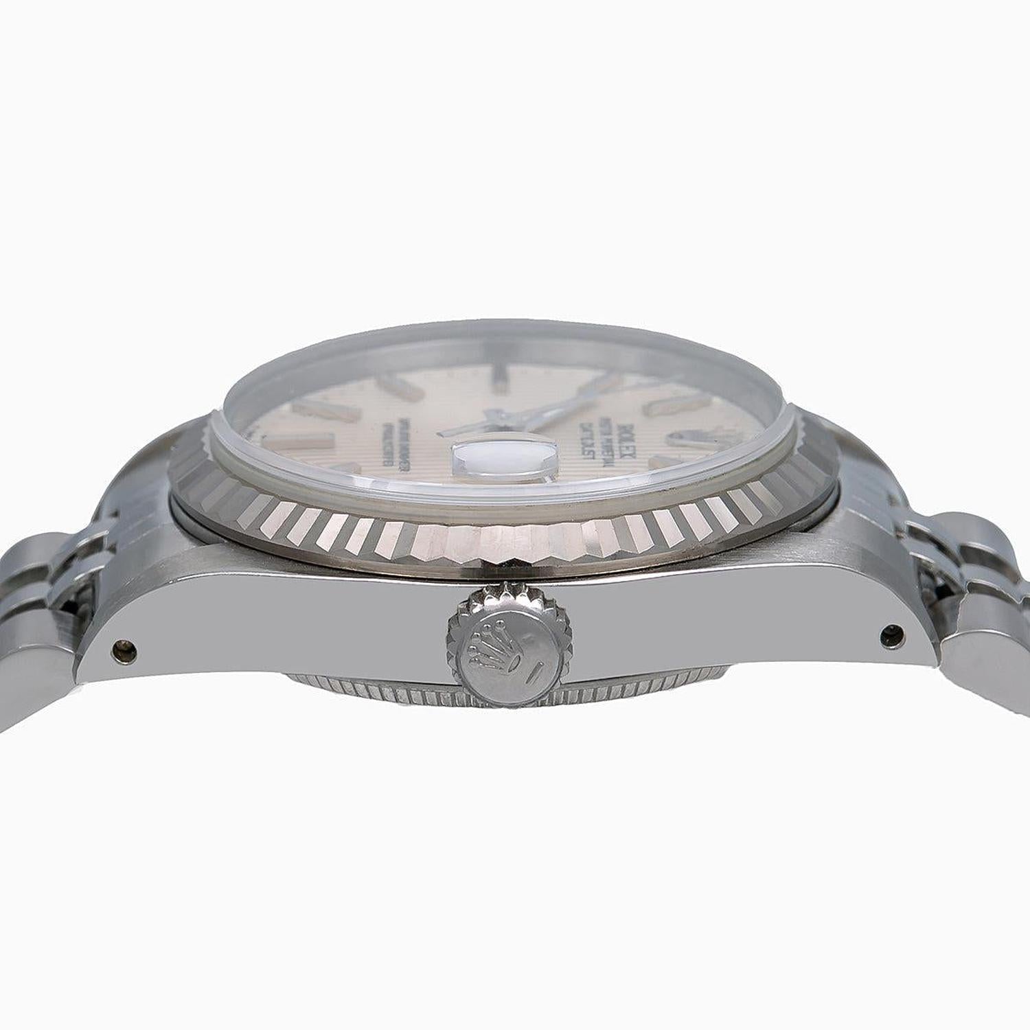 Rolex Datejust 31MM 78274 Silver Tapestry Dial Fluted Bezel Stainless Steel Jubilee Bracelet