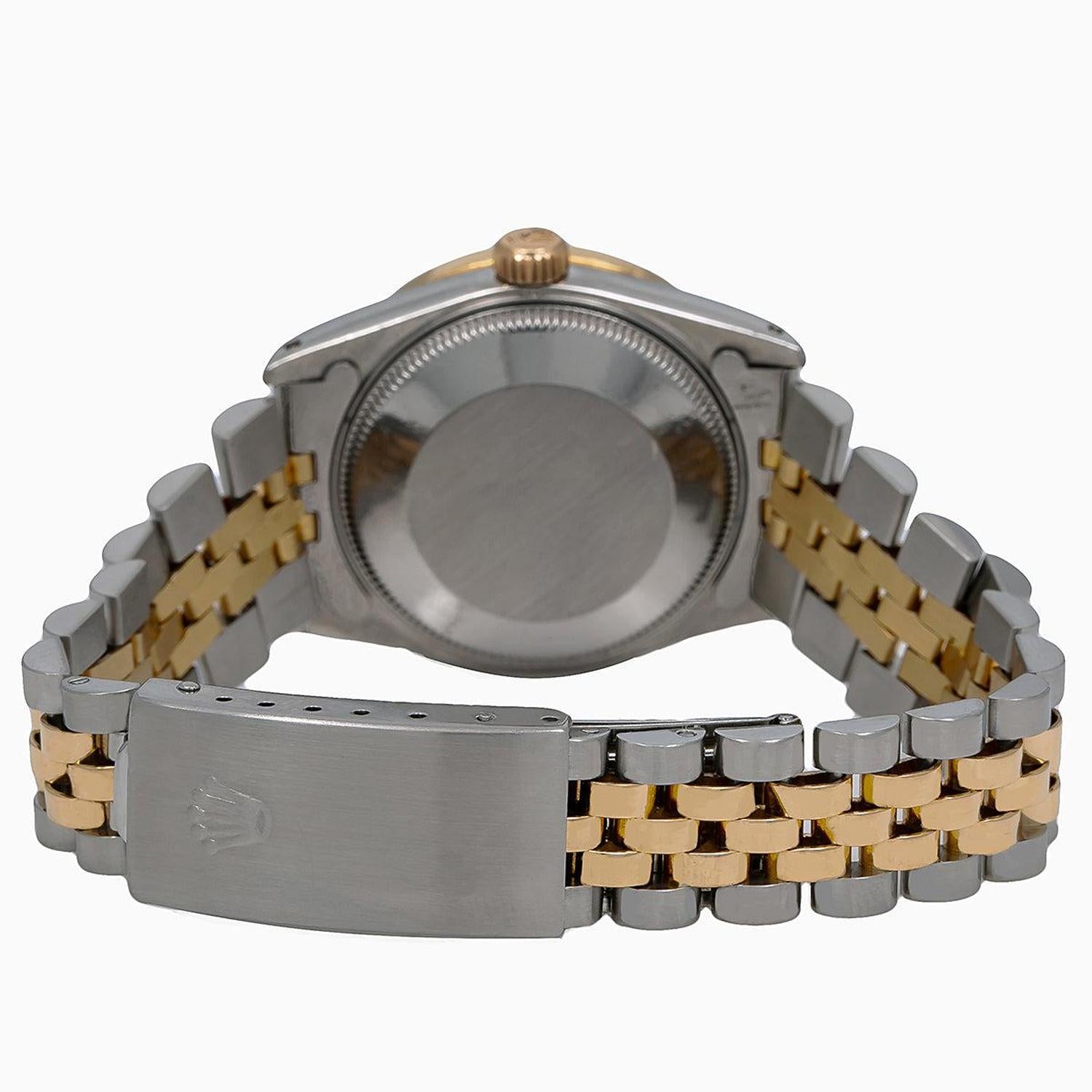 Rolex Datejust 31MM 6824 Pink Mother of Pearl Diamond Dial Diamond Bezel Two Tone Yellow Gold Jubilee Bracelet 1.05ct
