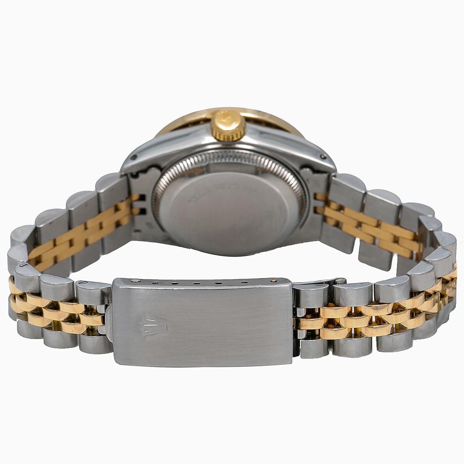 Rolex Datejust 26MM 6917 Pink Mother of Pearl Diamond Dial Diamond Bezel Two Tone Yellow Gold Jubilee Bracelet 0.9ct