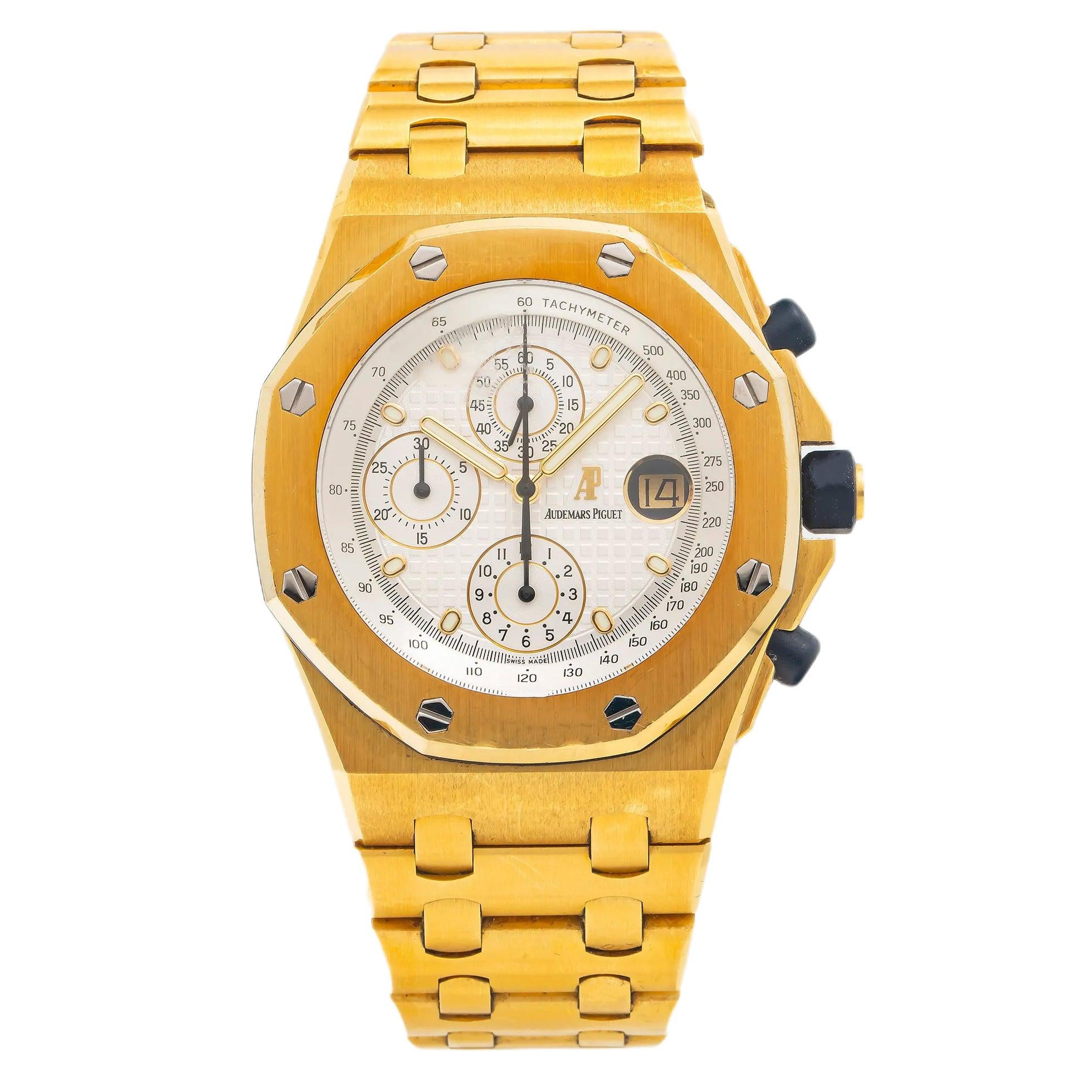 Audemars Piguet Royal Oak Offshore Chronograph 42MM 25721BA.OO.1000BA.03.A White Diamond Dial Yellow Gold Bezel 18K Yellow Gold Bracelet