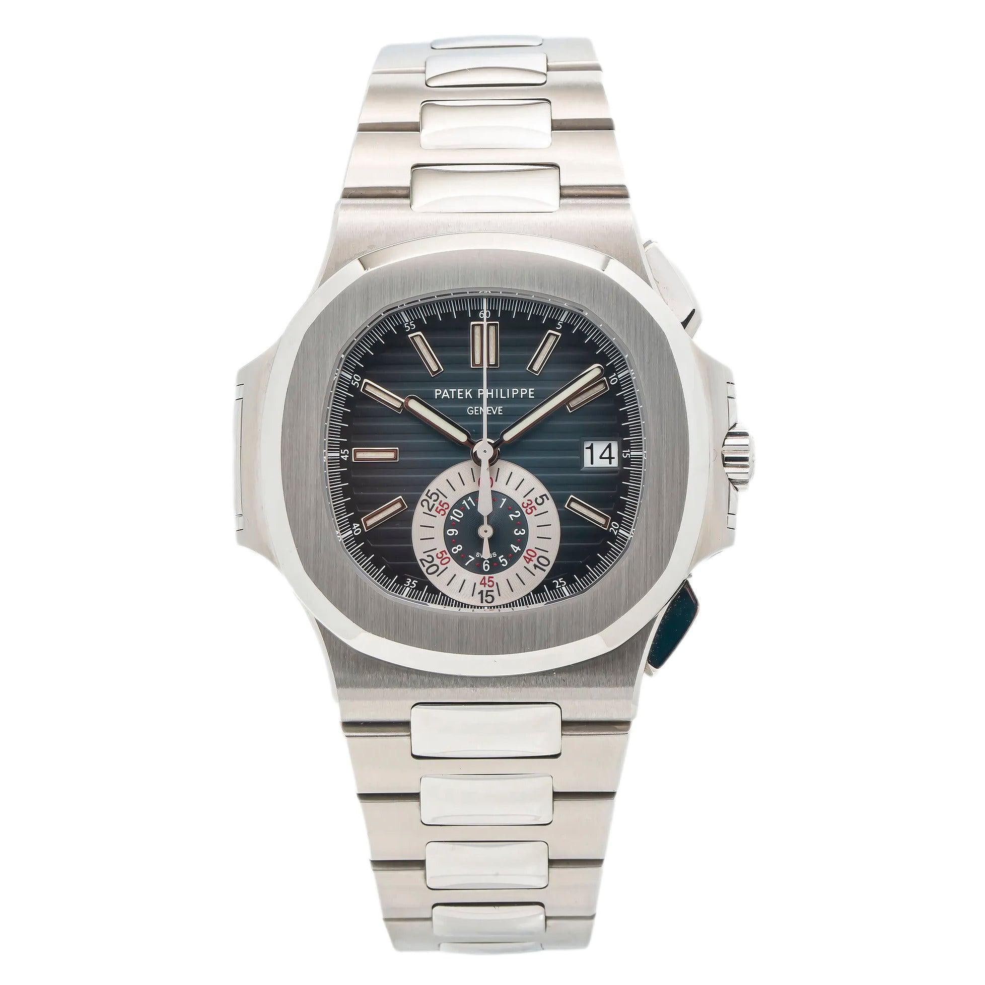 Patek Philippe Nautilus 5980/1A 44MM Blue Dial With Stainless Steel Br ...