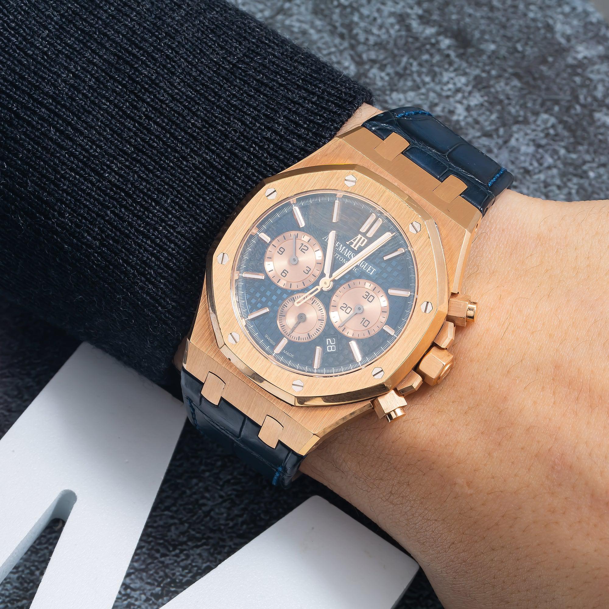 Audemars Piguet Royal Oak Chronograph 26331OR 41MM Blue Dial With Leather Bracelet