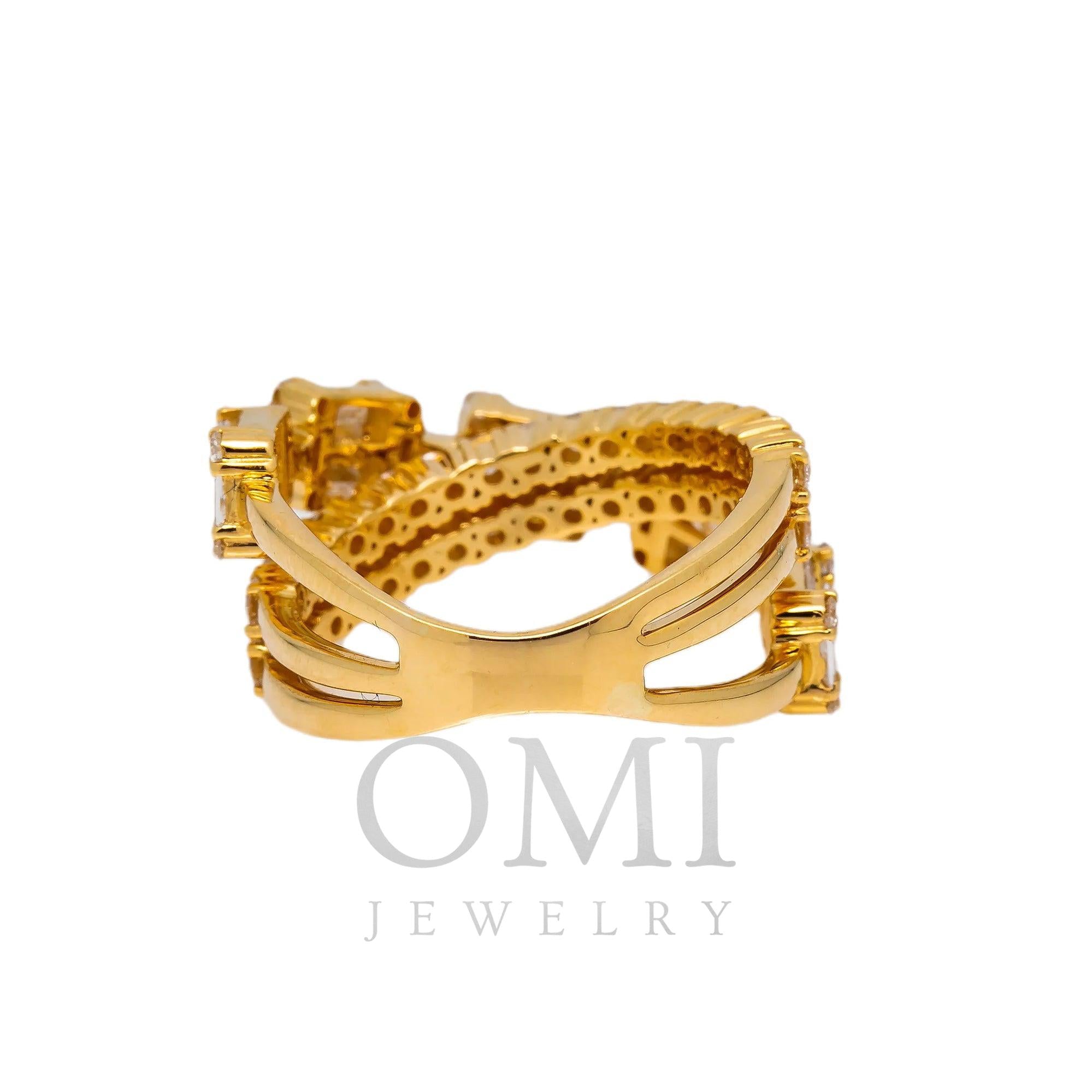 18K GOLD LADIES RING WITH BAGUETTE & ROUND DIAMONDS 2.97 CT