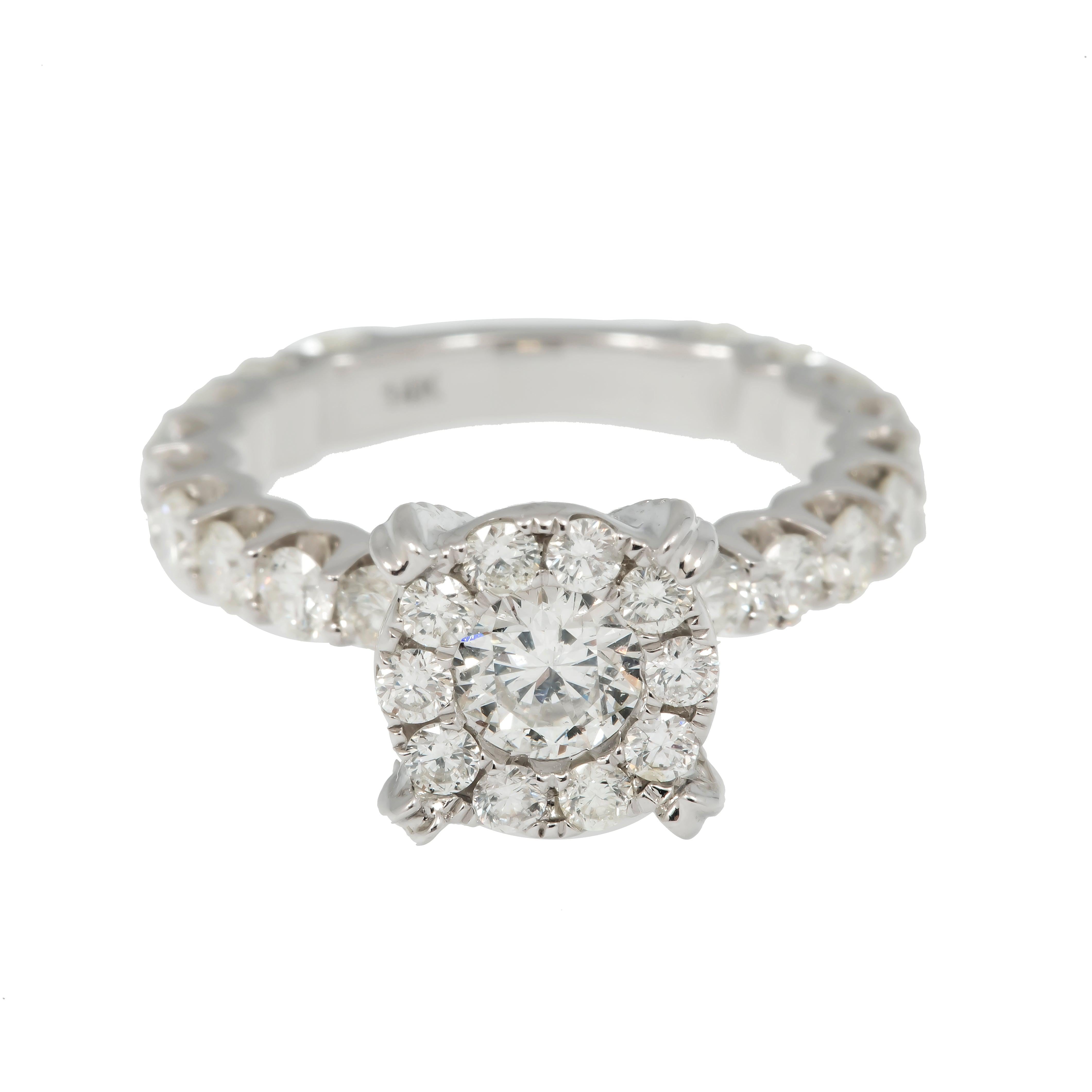 14K GOLD ROUND DIAMOND DESIGNER ENGAGEMENT RING 3.55 CT