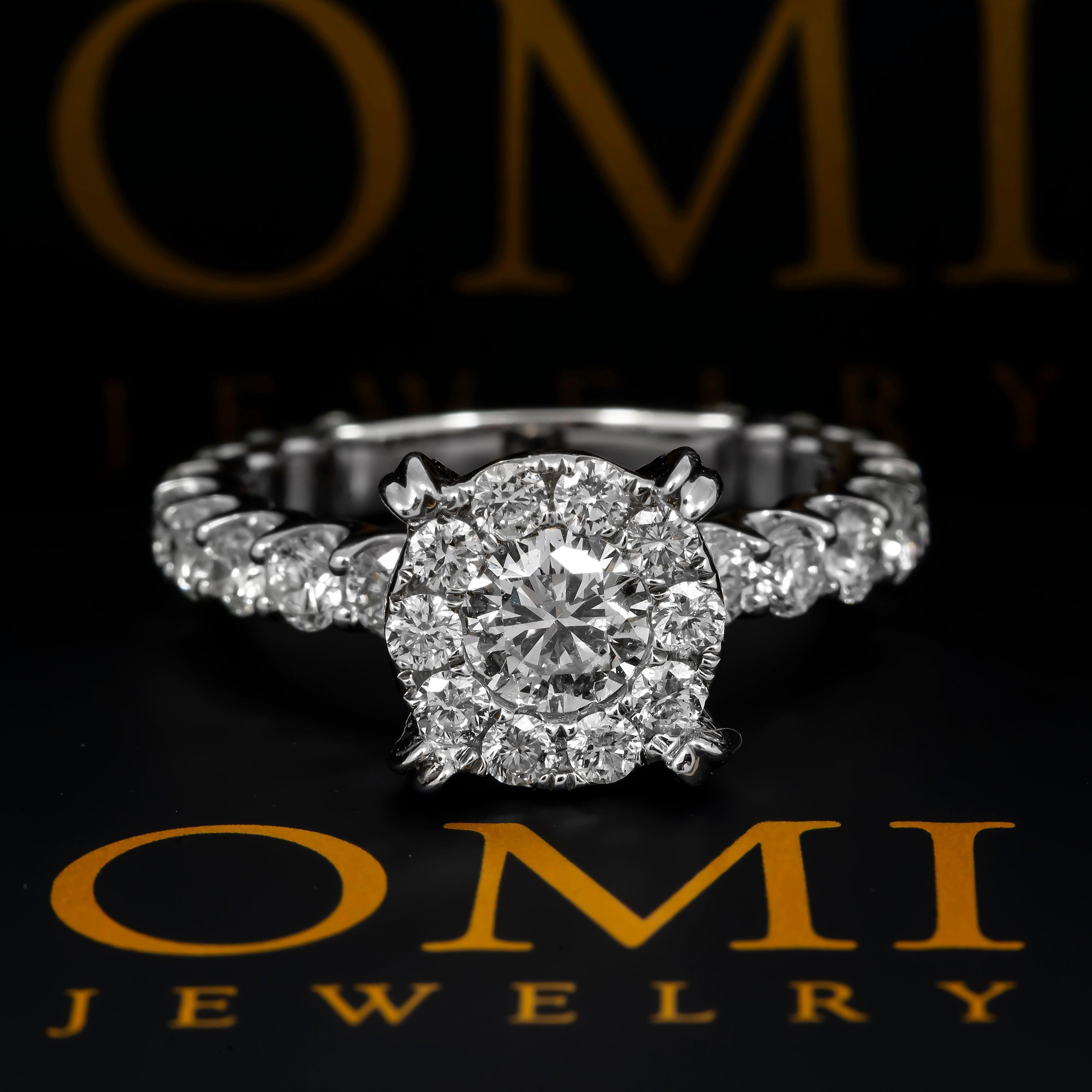 14K GOLD ROUND DIAMOND DESIGNER ENGAGEMENT RING 3.55 CT