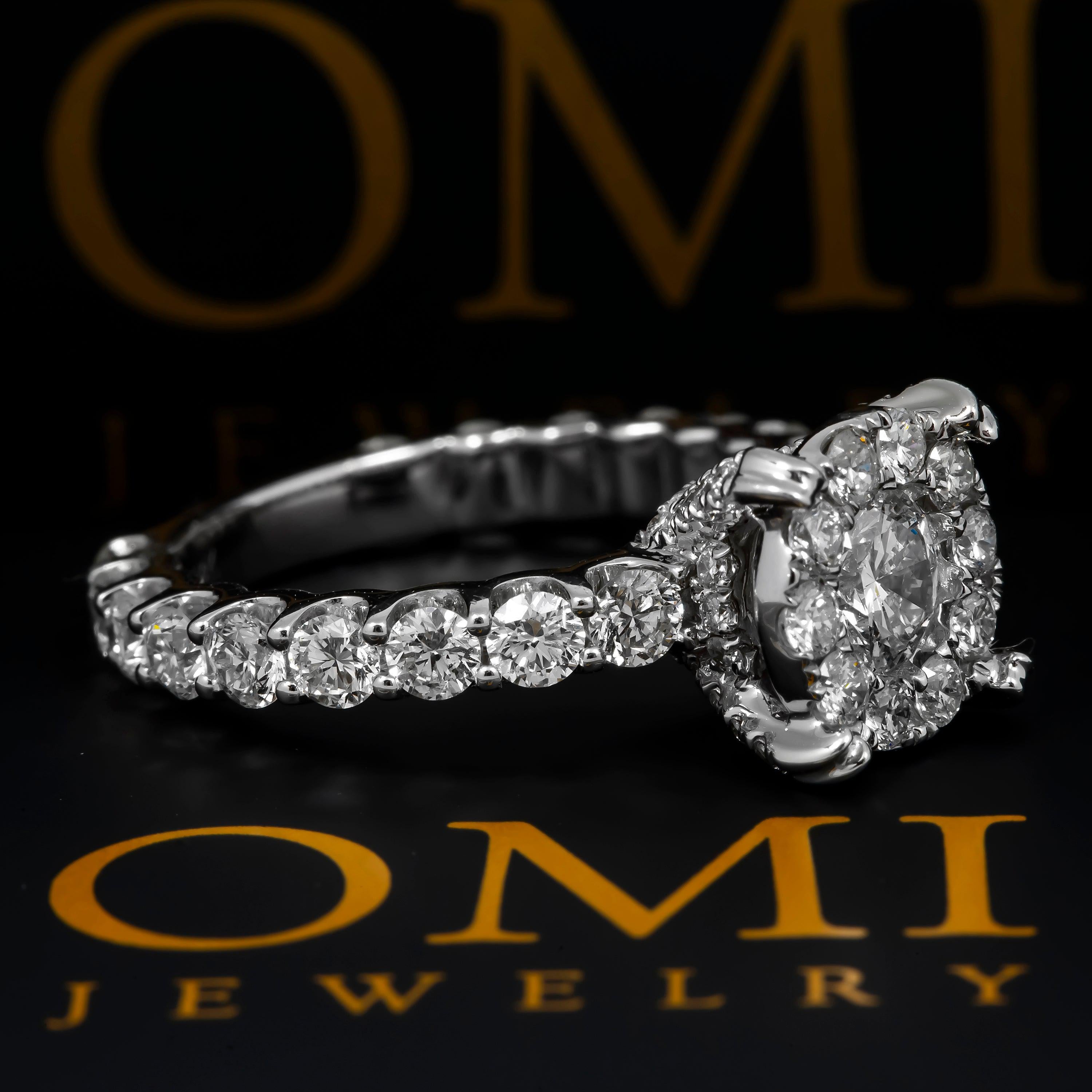 14K GOLD ROUND DIAMOND DESIGNER ENGAGEMENT RING 3.55 CT