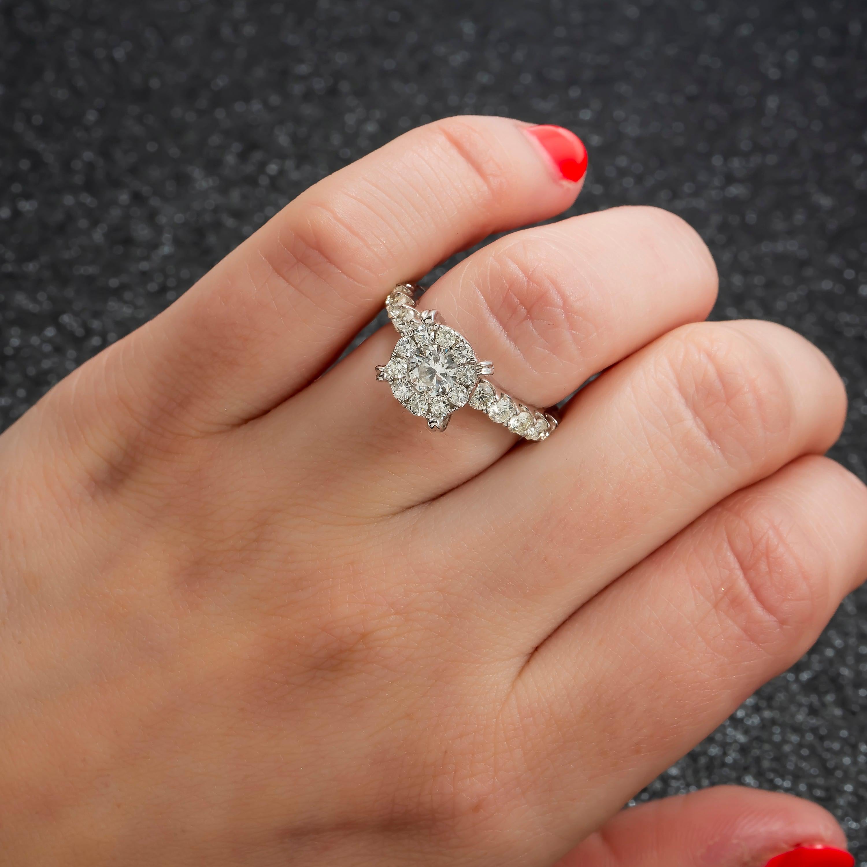 14K GOLD ROUND DIAMOND DESIGNER ENGAGEMENT RING 3.55 CT