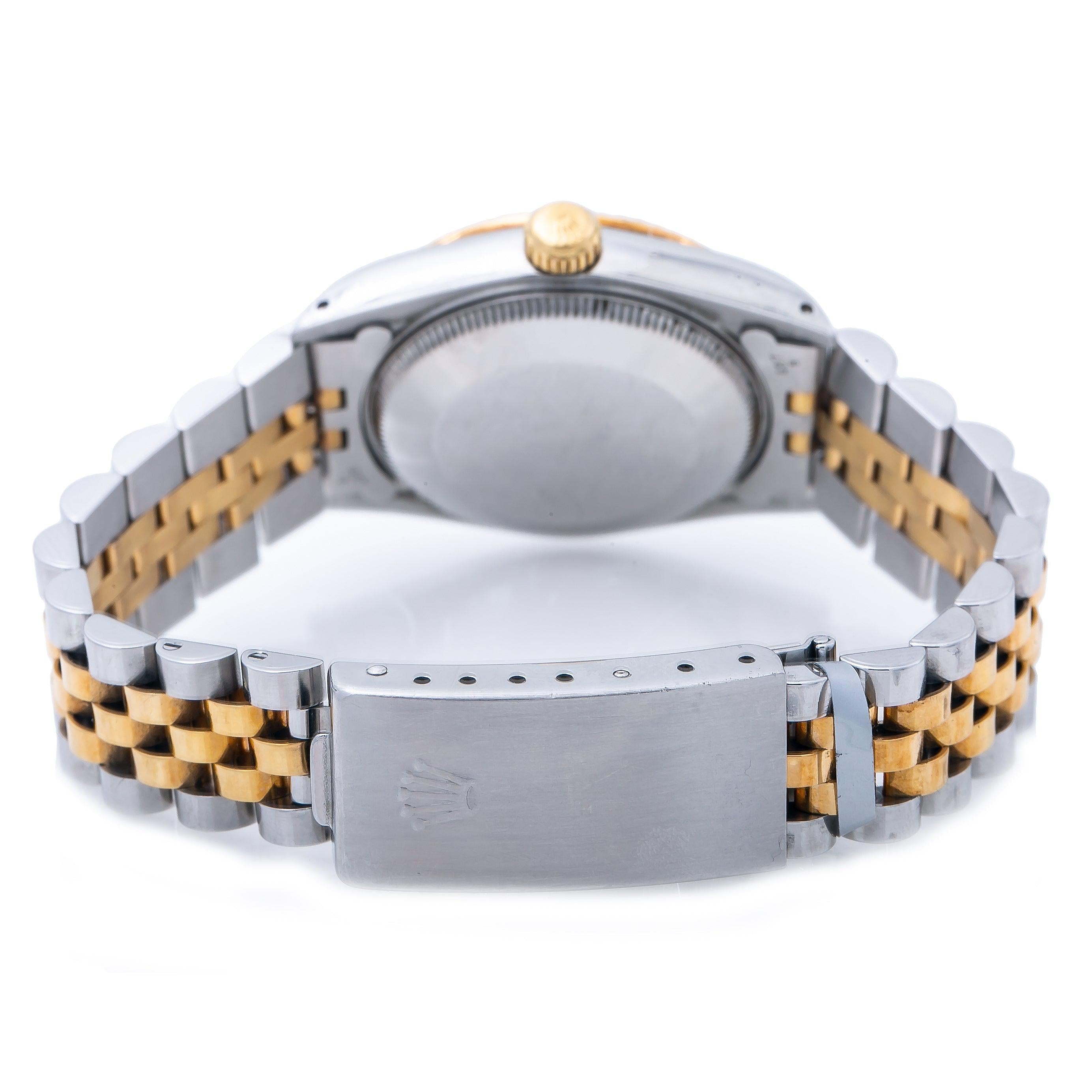 Rolex Datejust 31MM 6824 Champagne Diamond Dial Fluted Bezel Two Tone Yellow Gold Jubilee Bracelet