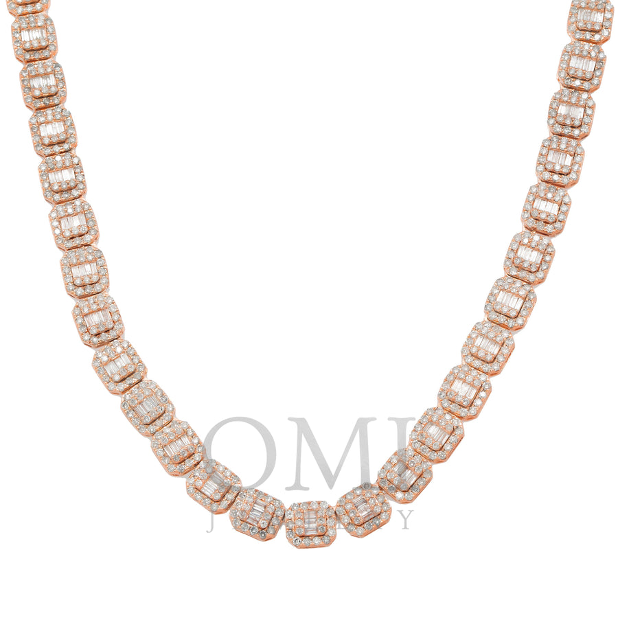 14K Gold Diamond Tennis Necklace CZ Baguette Tennis Chain- Rainbow Bag –  kissyanjewelry