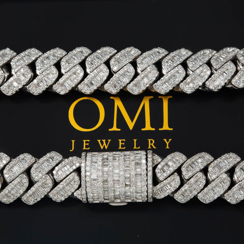 10K GOLD BAGUETTE DIAMOND 12MM CUBAN LINK CHAIN 20.59 CT