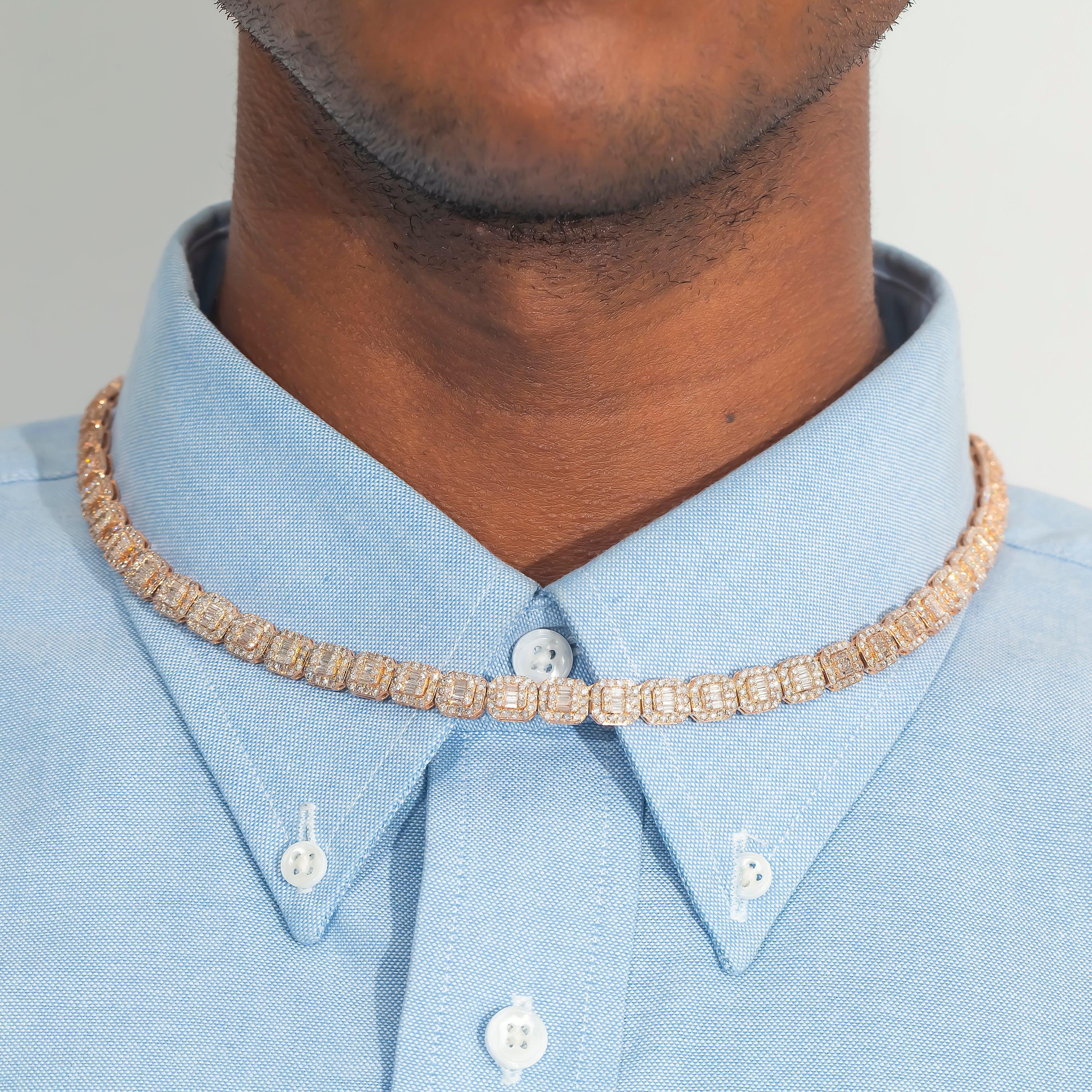 10K GOLD BAGUETTE DIAMOND CHAIN 19.55 CT