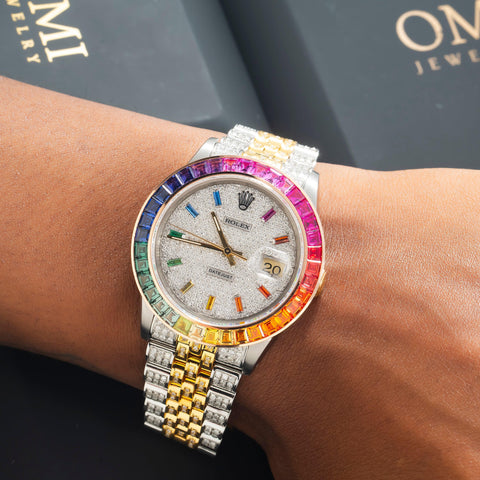 Rolex Datejust 36MM Rainbow Diamond Dial With Two-Tone Jubilee Bracelet