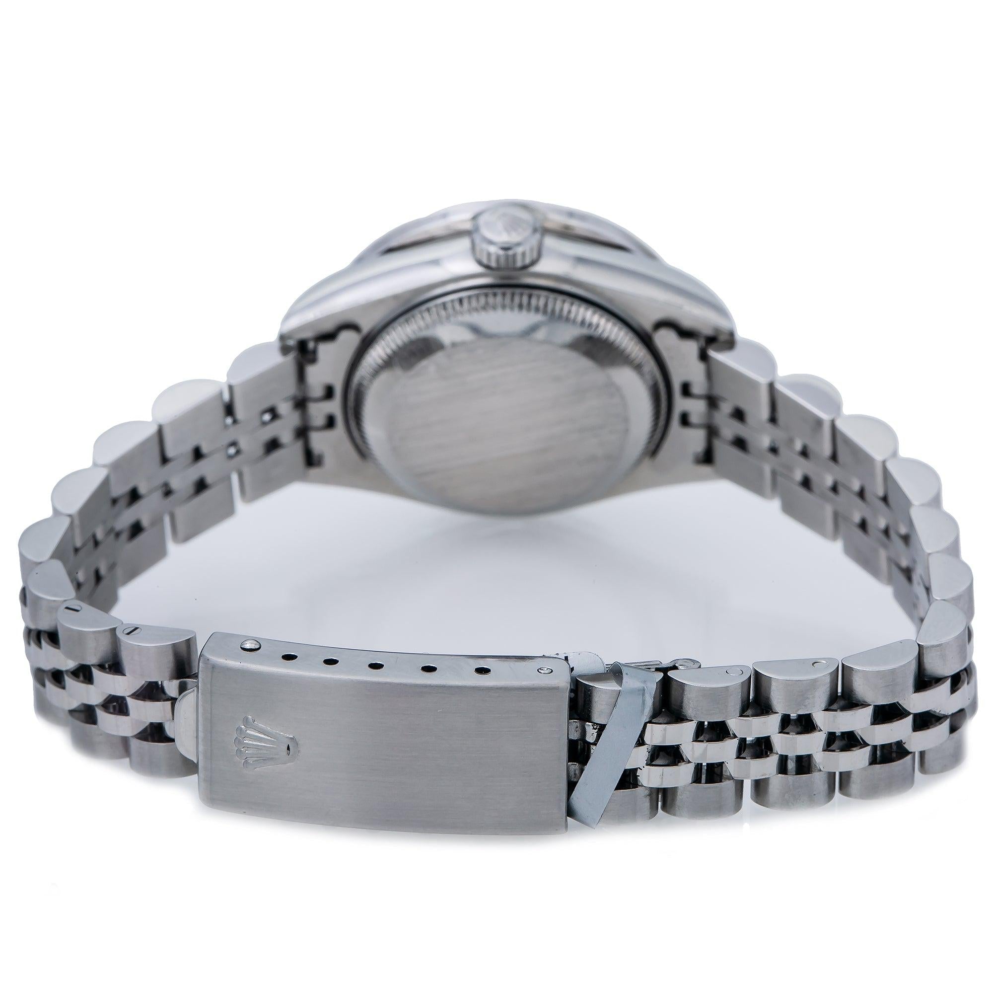 Rolex Datejust 26MM 6917 Blue Diamond Dial Diamond Bezel Stainless Steel Jubilee Bracelet 0.9ct