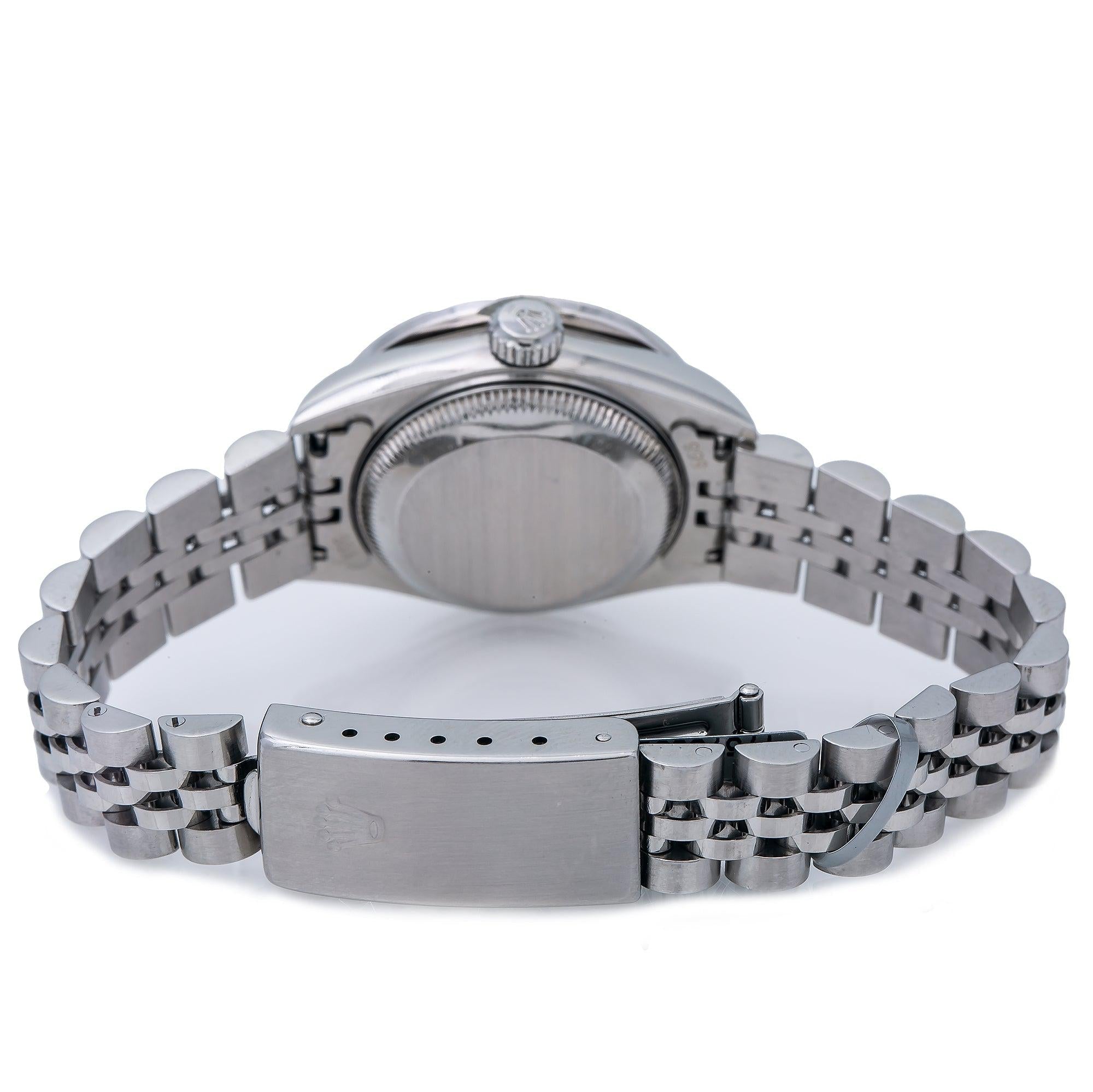 Rolex Datejust 26MM 6917 Black Diamond Dial Diamond Bezel Stainless Steel Jubilee Bracelet 0.9ct