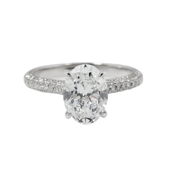 18K GOLD OVAL LAB DIAMOND RING 2.79 CTW