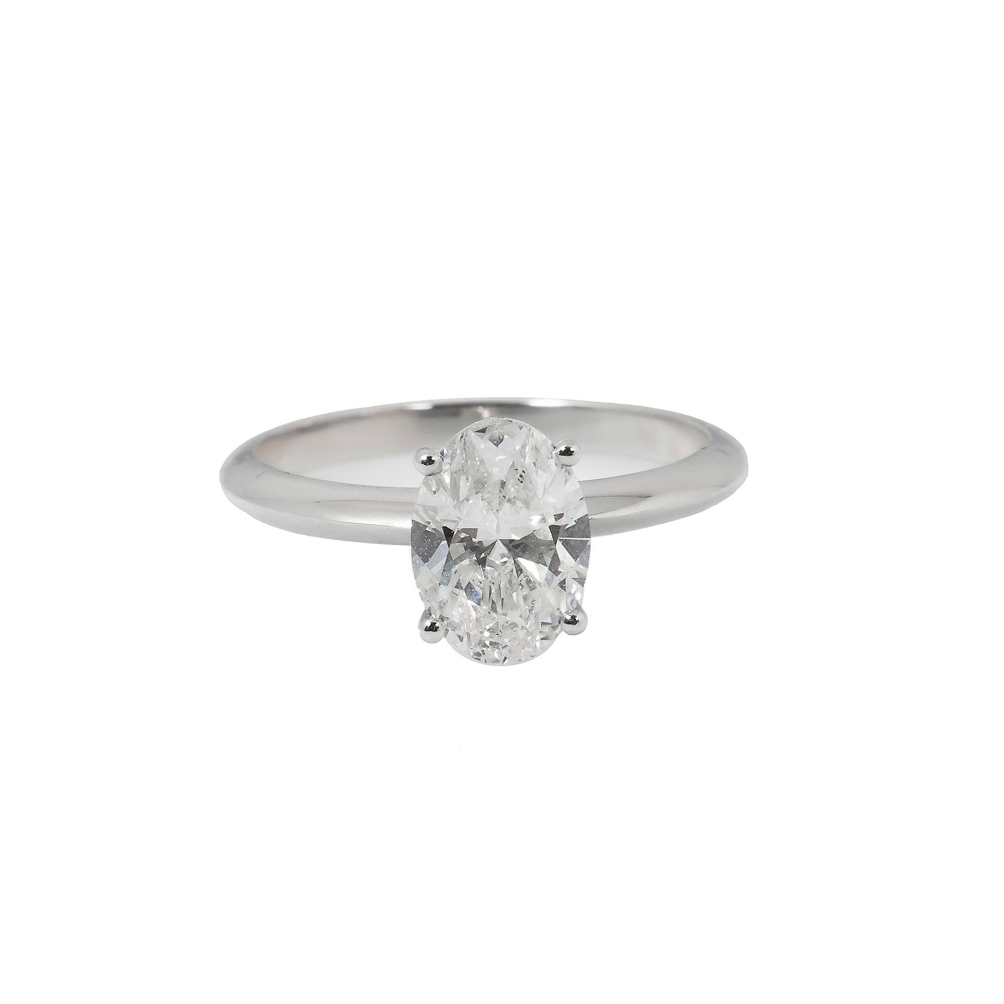 18K GOLD OVAL LAB DIAMOND RING 1.45 CT