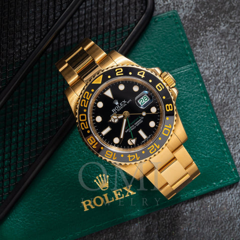 Rolex GMT Master II 116718 40MM Black Dial With Yellow Gold Oyster Bracelet