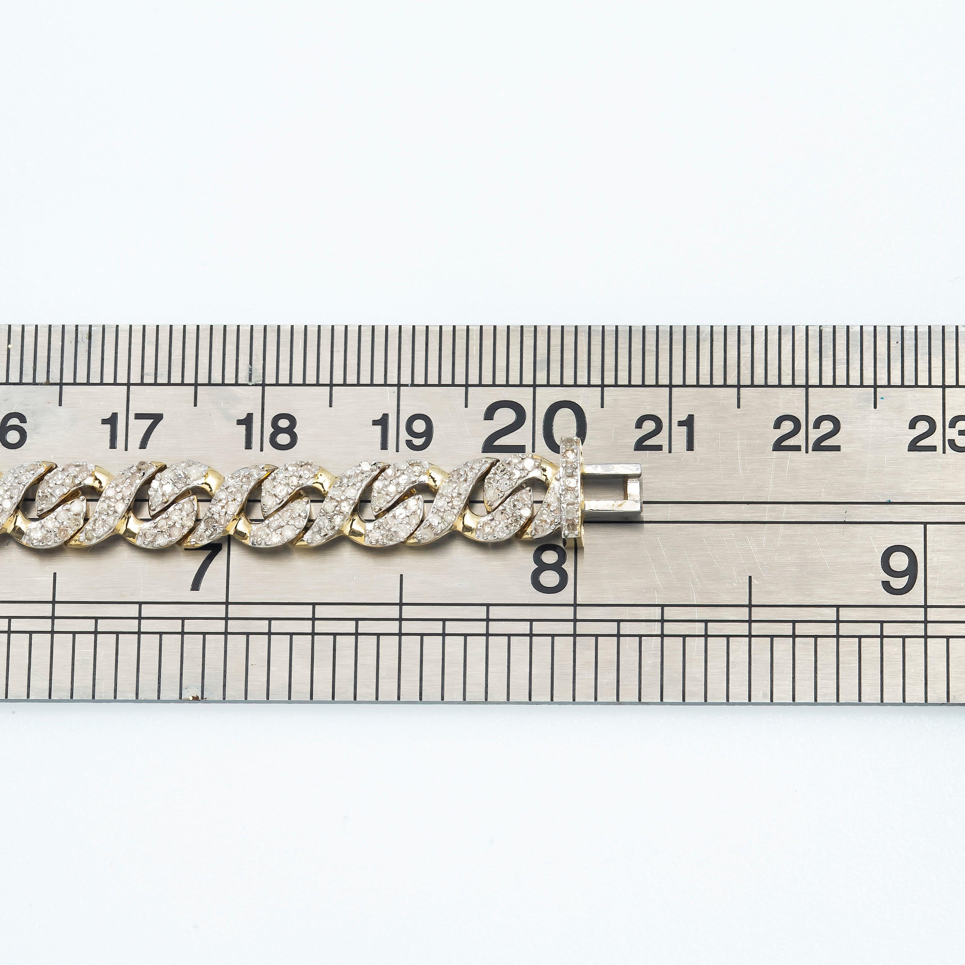 10K GOLD MIAMI CUBAN LINK BRACELET 2.80 CT DIAMONDS