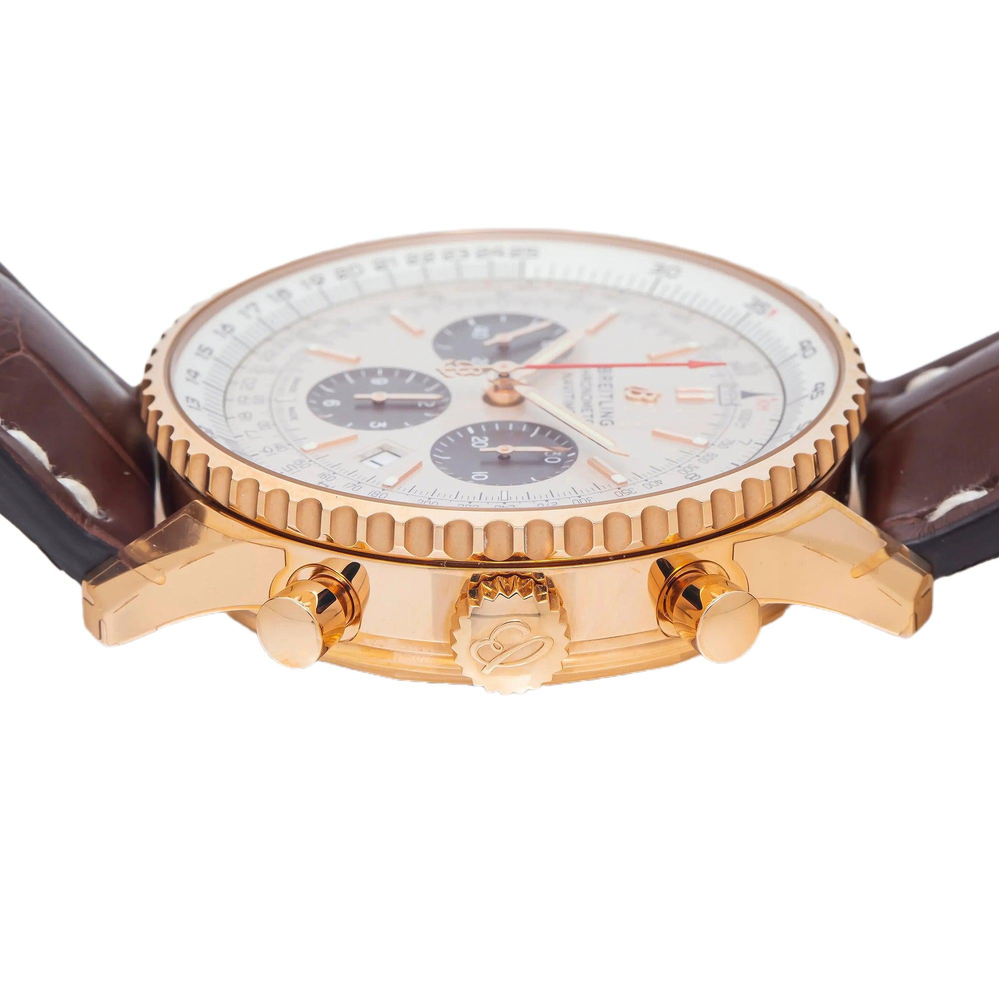 Breitling Navitimer RB0127121G1P1 46MM Silver Dial With Brown Leather Bracelet