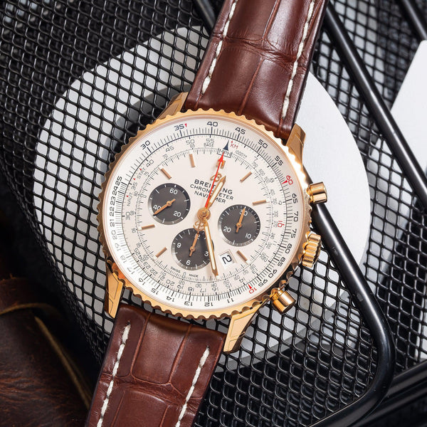 Breitling Navitimer RB0127121G1P1 46MM Silver Dial With Brown Leather Bracelet