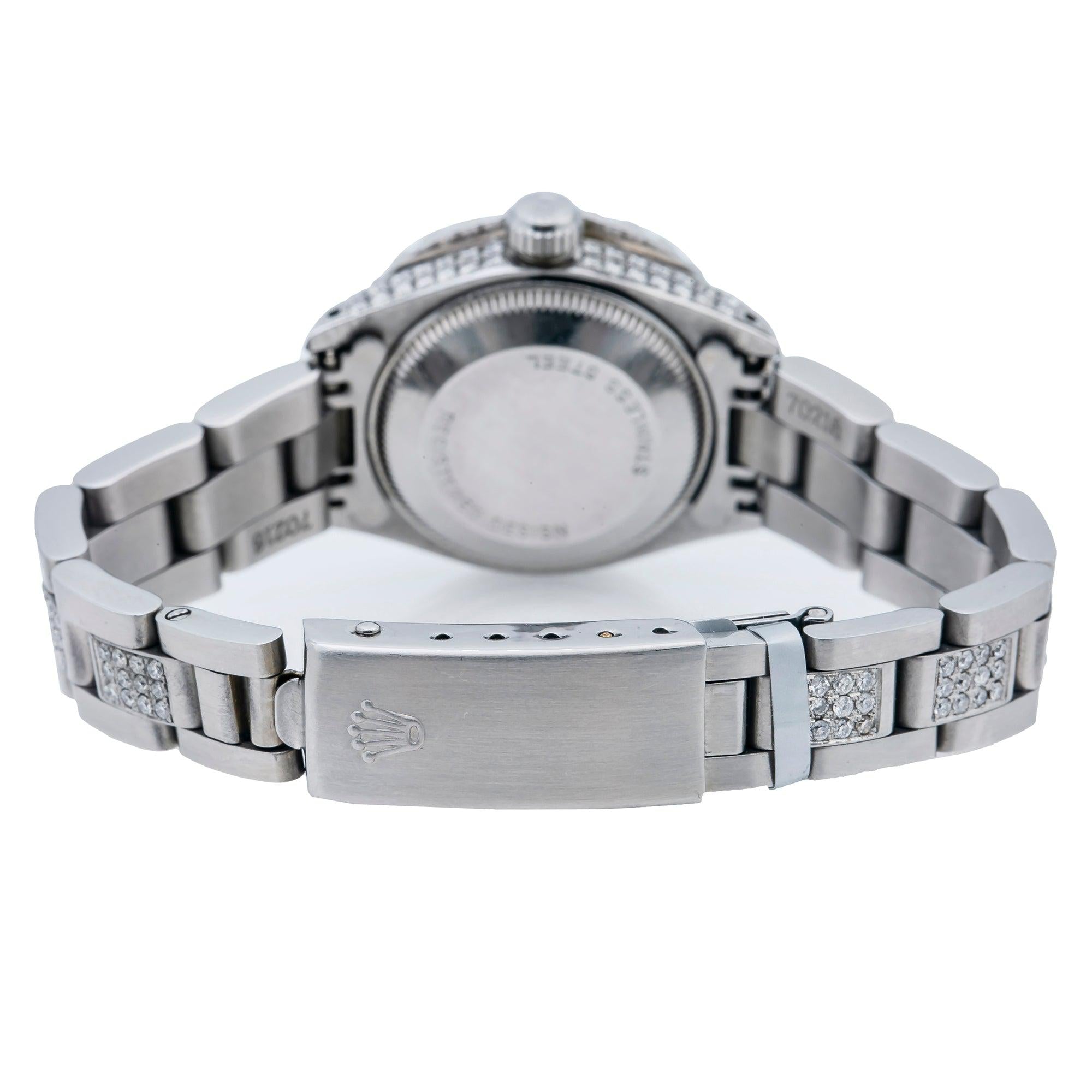 Rolex Datejust 26MM 69160 Green Diamond Dial Diamond Bezel Stainless Steel Oyster Bracelet