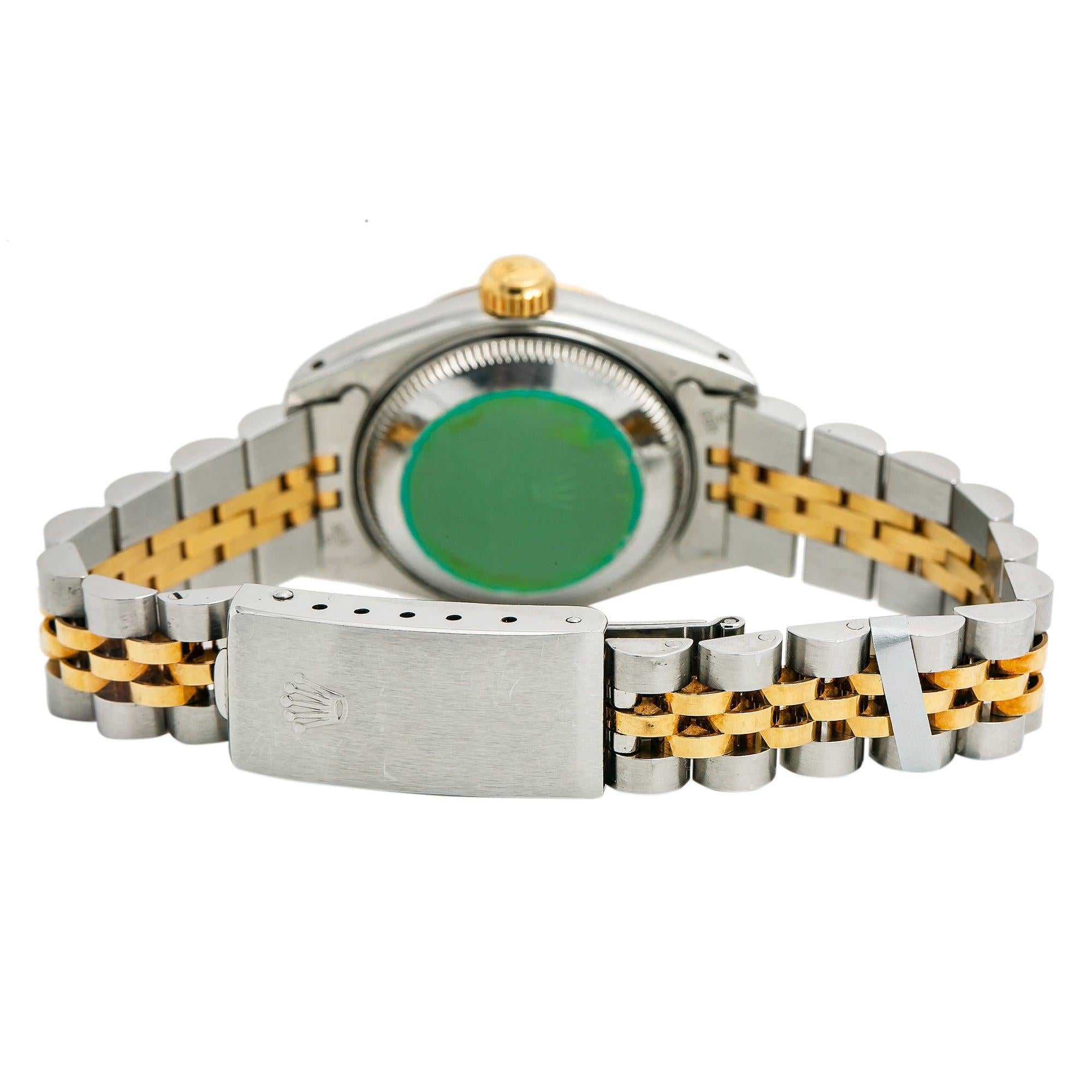 Rolex Datejust 26MM 6917 Blue Dial Fluted Bezel Two Tone Yellow Gold Jubilee Bracelet