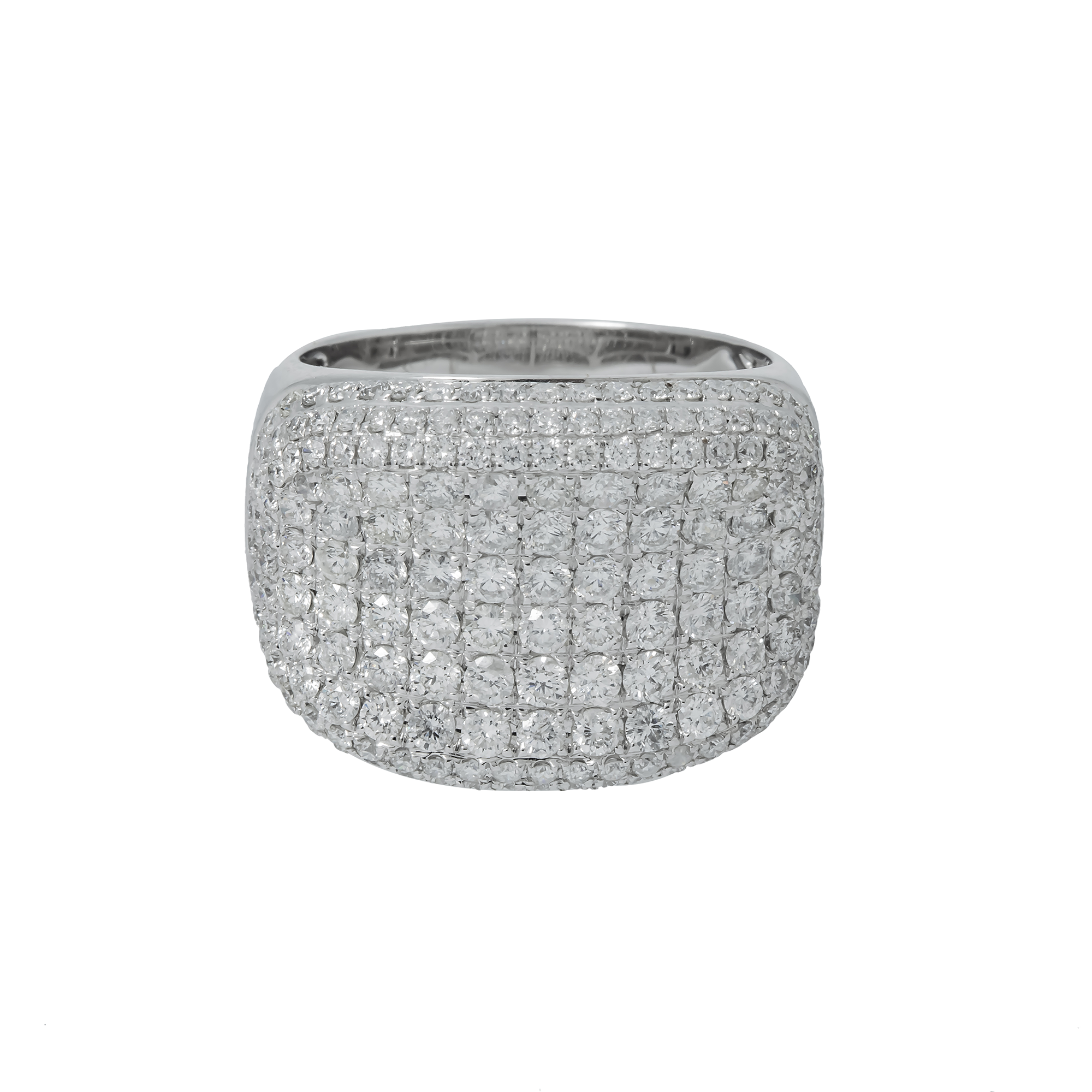14K GOLD ROUND DIAMOND STATEMENT RING 4.48 CT