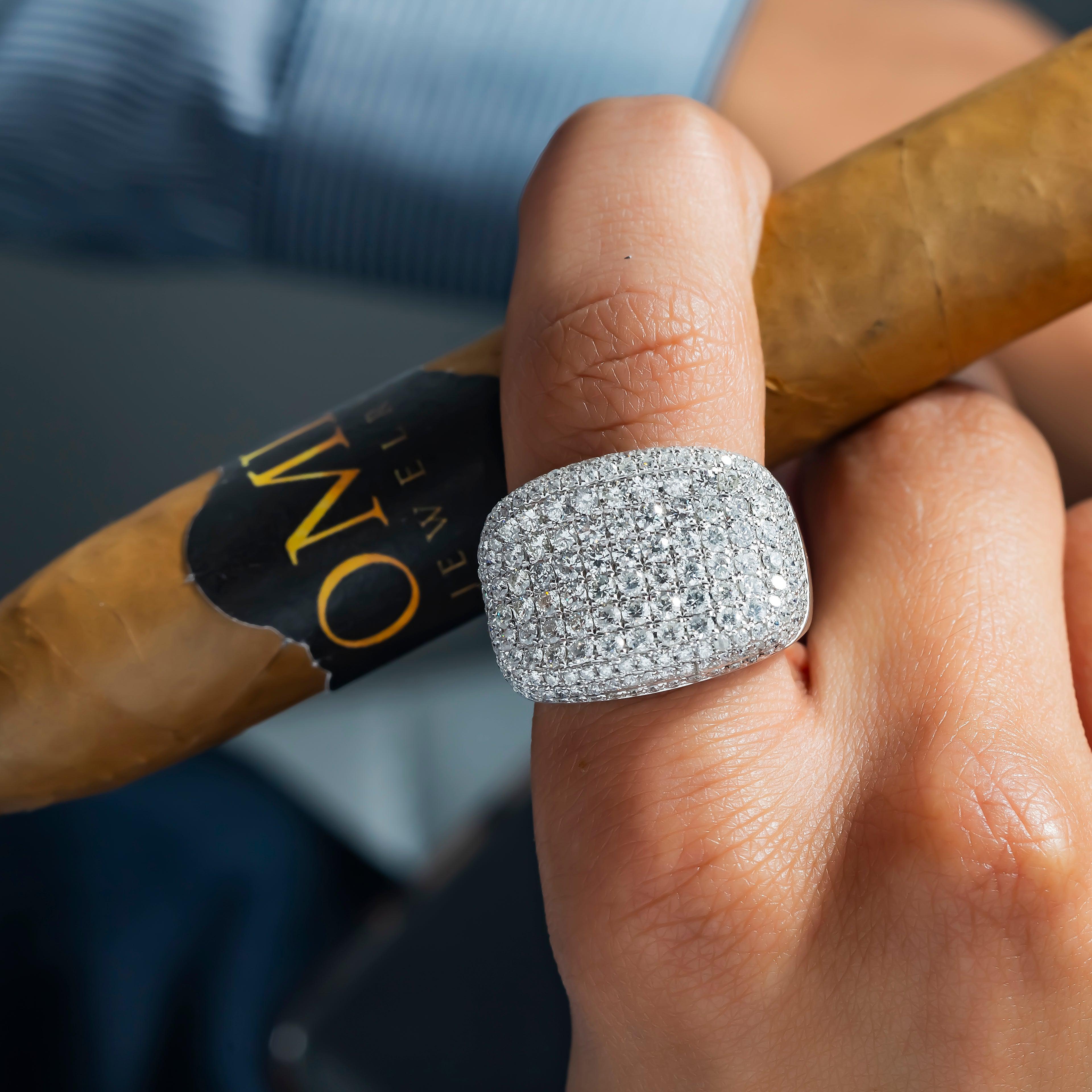 14K GOLD ROUND DIAMOND STATEMENT RING 4.48 CT