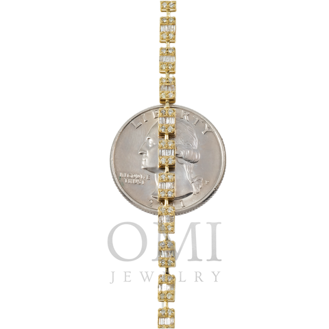 10K GOLD BAGUETTE AND ROUND DIAMOND CHAIN 4.61 CT