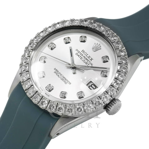 Rolex Datejust 1601 36MM Silver Diamond Dial With Diamond Bezel