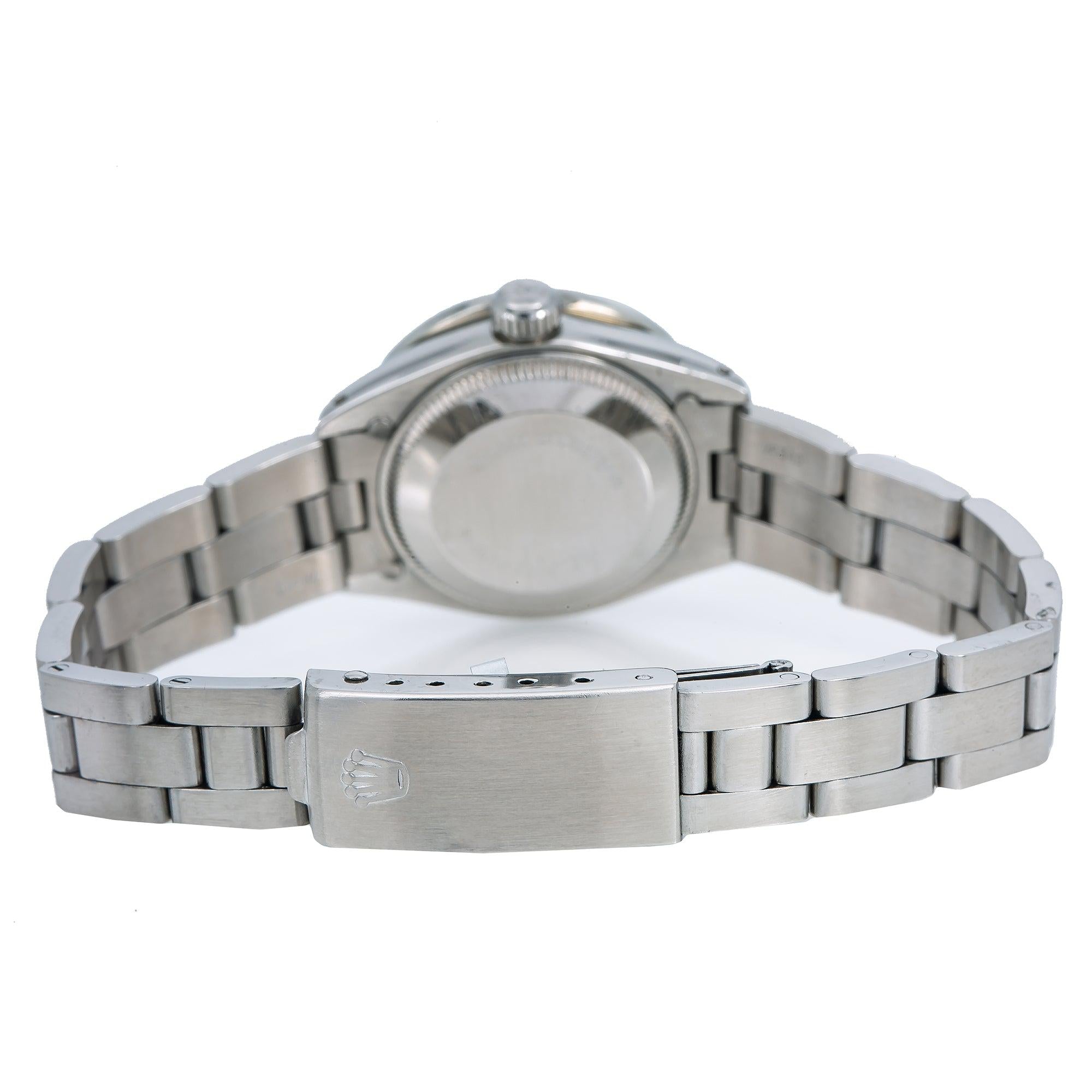 Rolex Datejust 26MM 69160 Blue Diamond Dial Diamond Bezel Stainless Steel Oyster Bracelet 0.9ct