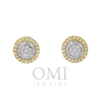 10K GOLD BAGUETTE AND ROUND DIAMOND CIRCLE EARRINGS 1.30 CTW
