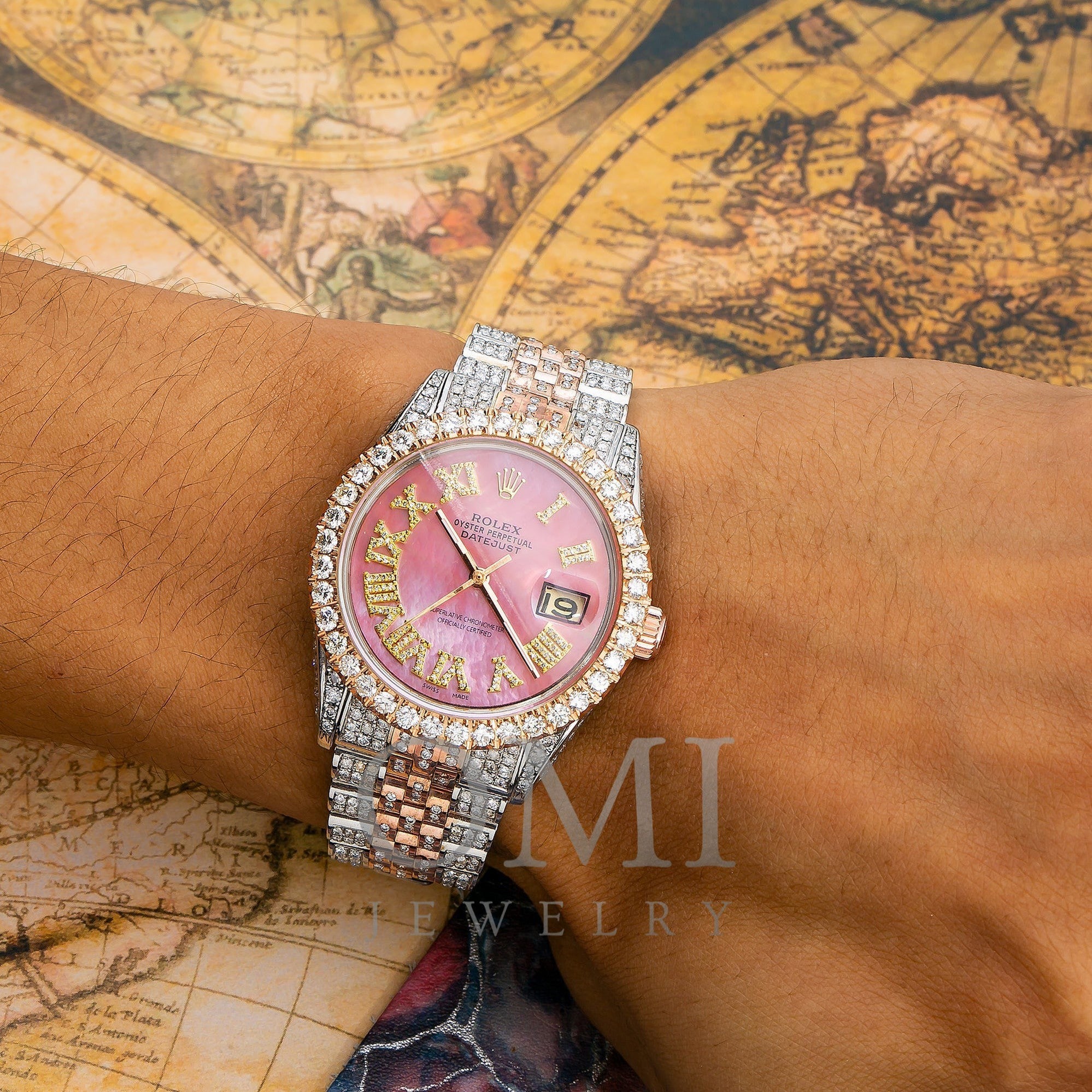 Rolex Datejust 1601 36MM Pink Diamond Dial With Two Tone Jubilee Bracelet